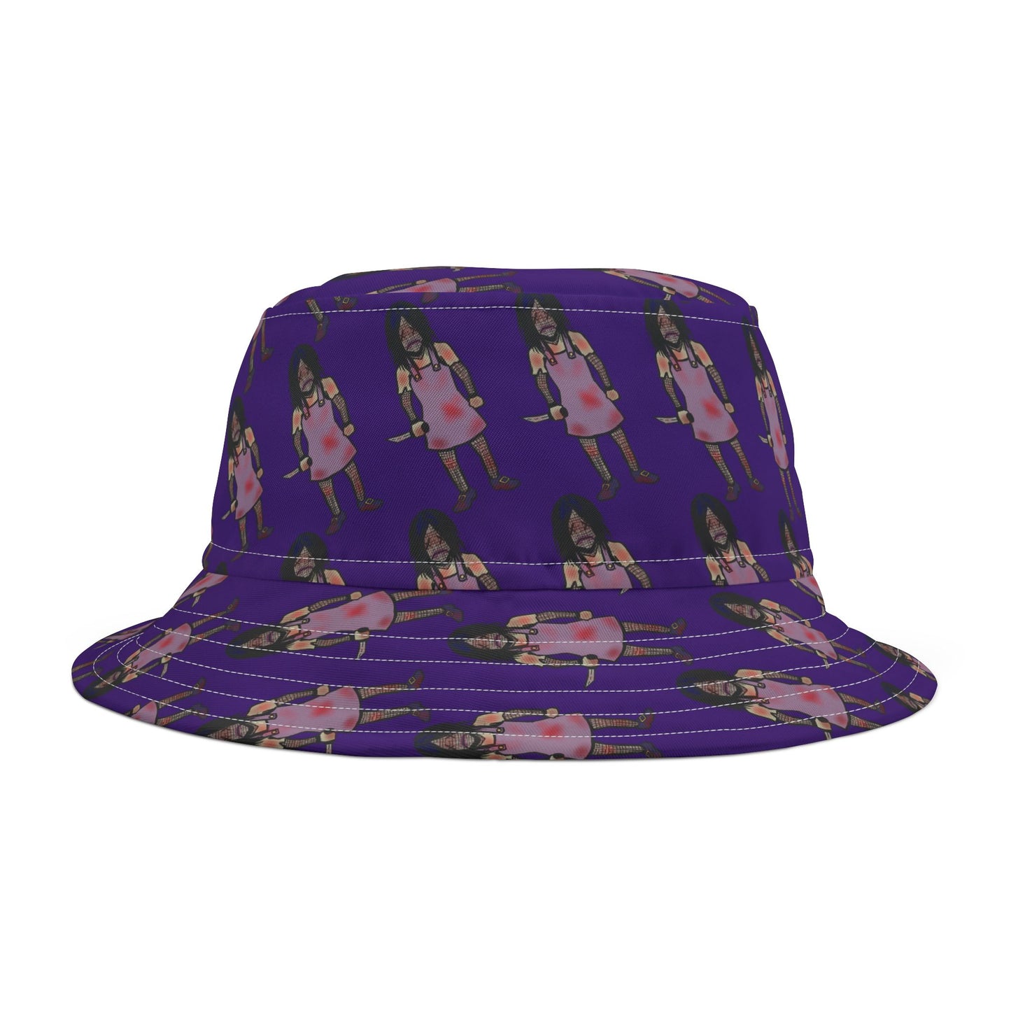 Playful Evil Doll AOP Bucket Hat for Trendy Kids, Summer Sun Hat, Festival Wear, Cute Outdoor Accessory, Gift for Kids