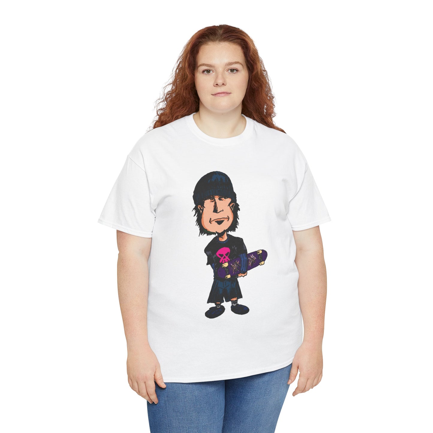 Rude Skater Dude - Skate Punk - Skater Kid Cartoon T‑Shirt — Cute Skateboarder Graphic Tee