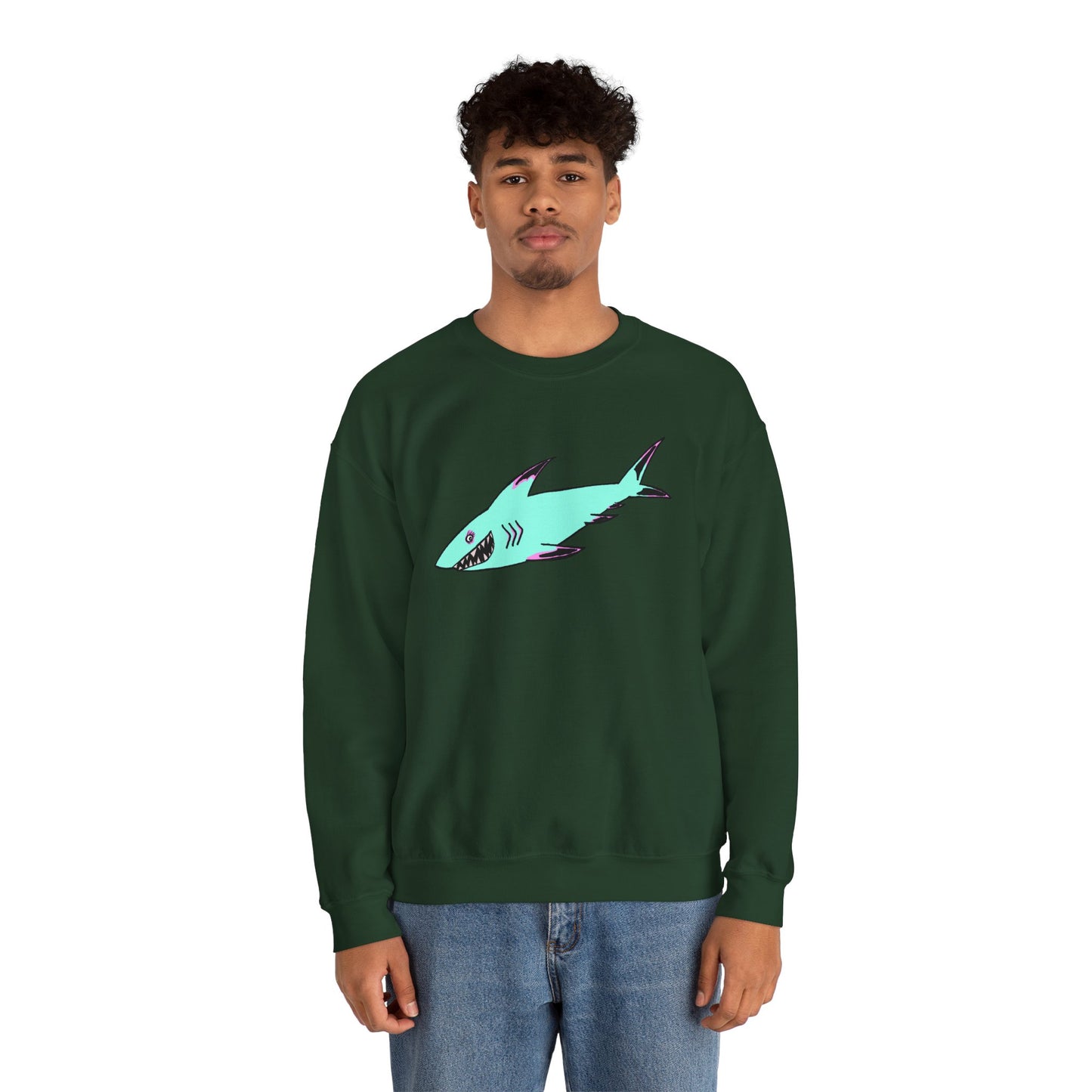 Charming Shark Graphic Sweatshirt - Unisex Heavy Blend™ Crewneck