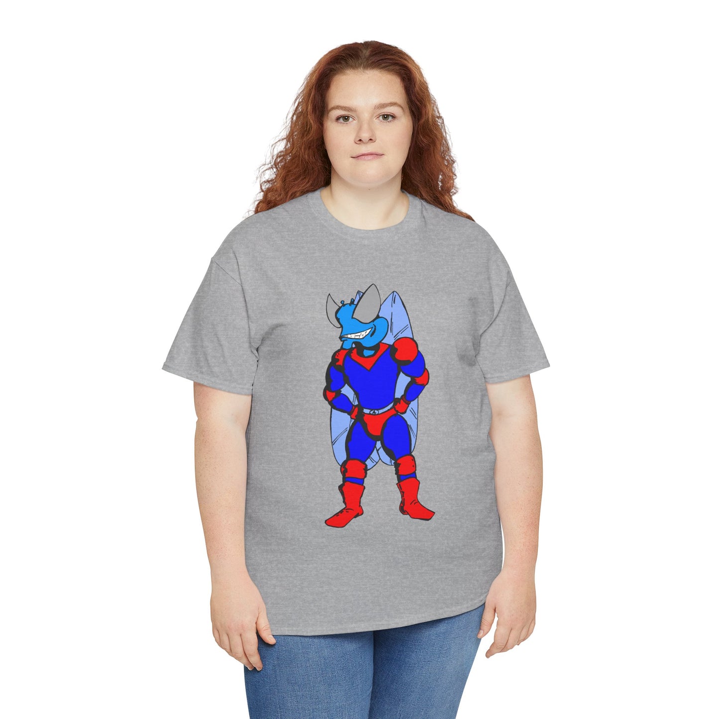Astro-Fly Hero Graphic Tee - Blue & Red Superhero T-Shirt
