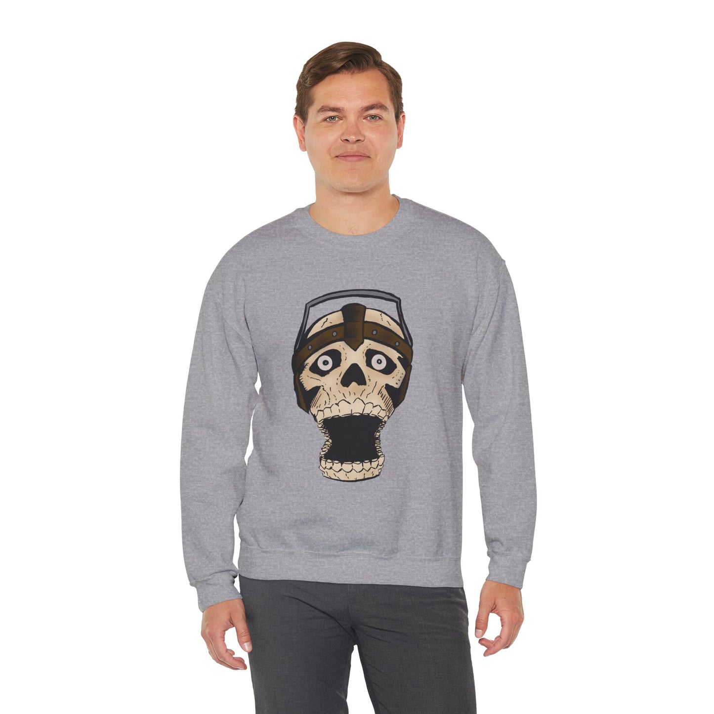 Screaming Skull Graphic Crewneck Sweatshirt - Unisex Heavy Blend