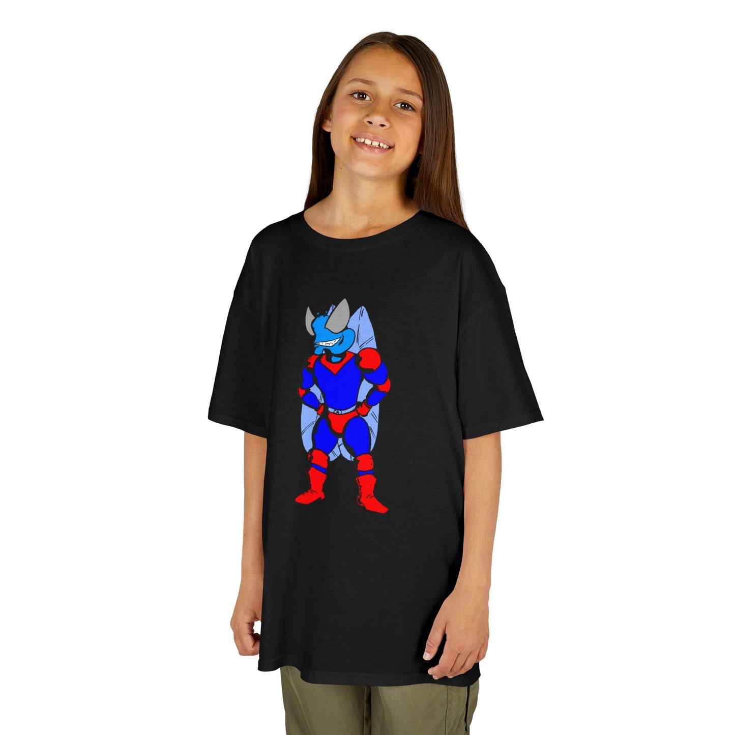 Astro-Fly Kids Superhero T-Shirt — Cute Red & Blue Winged Hero Tee for Boys & Girls
