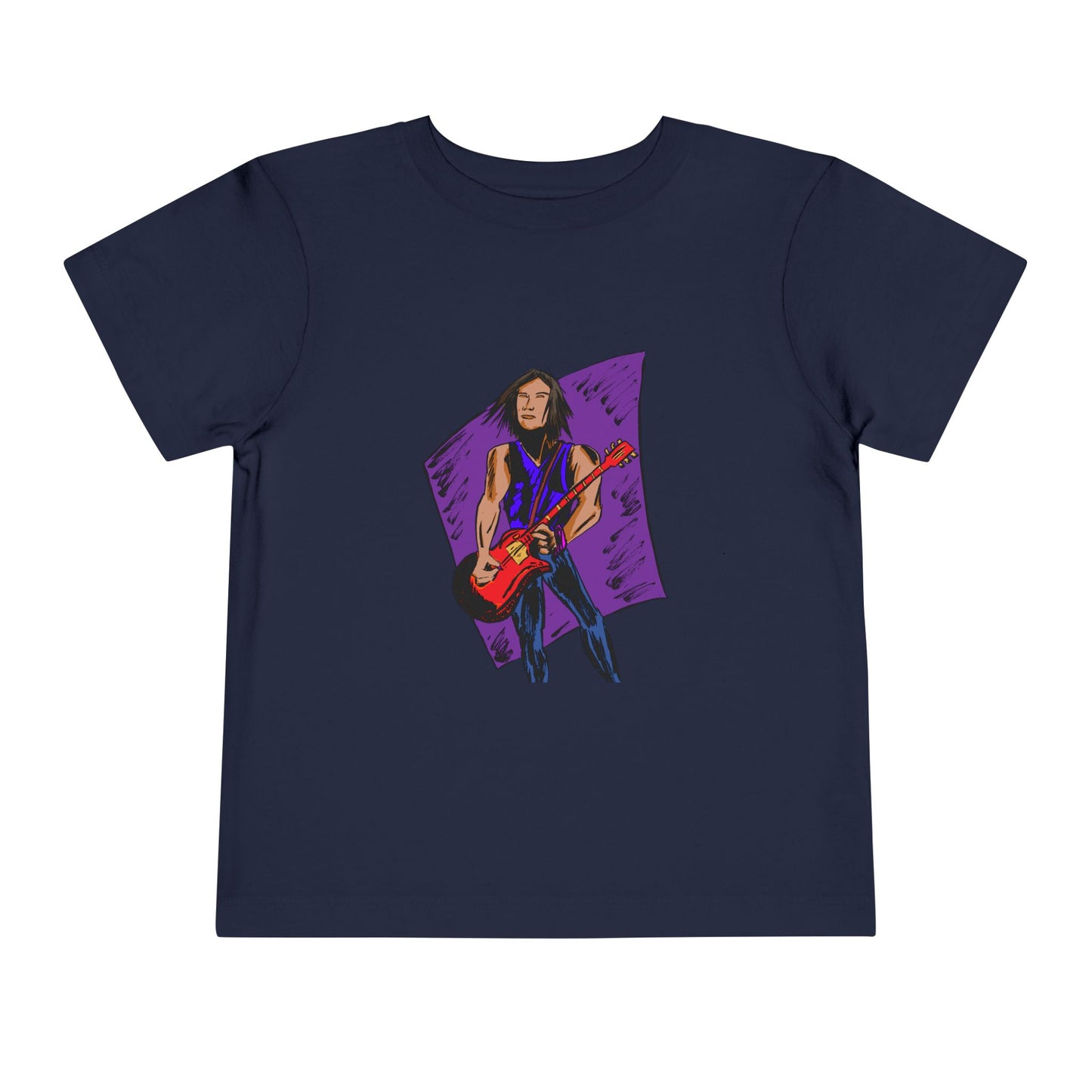 Toddler Tee — Rock Star Guitarist Graphic Kids Shirt