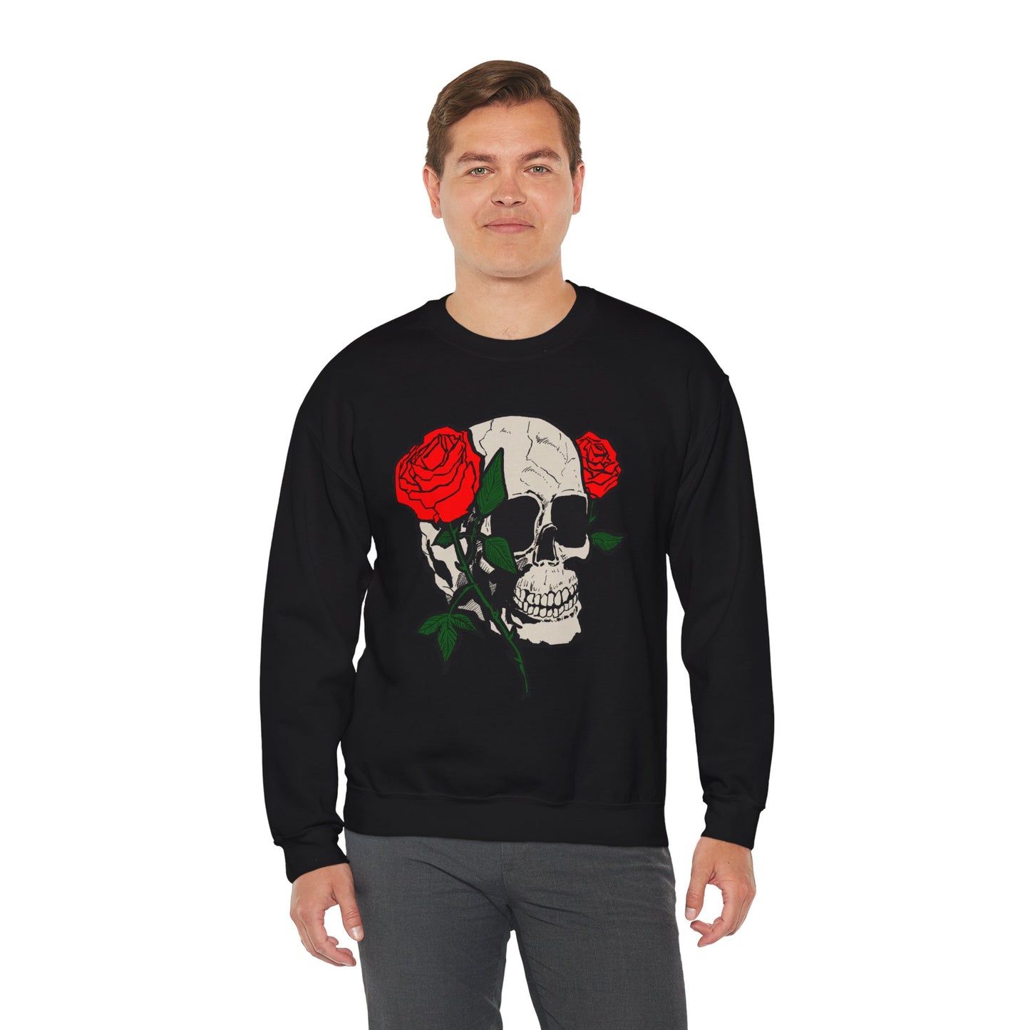 Skull and Roses Crewneck Sweatshirt