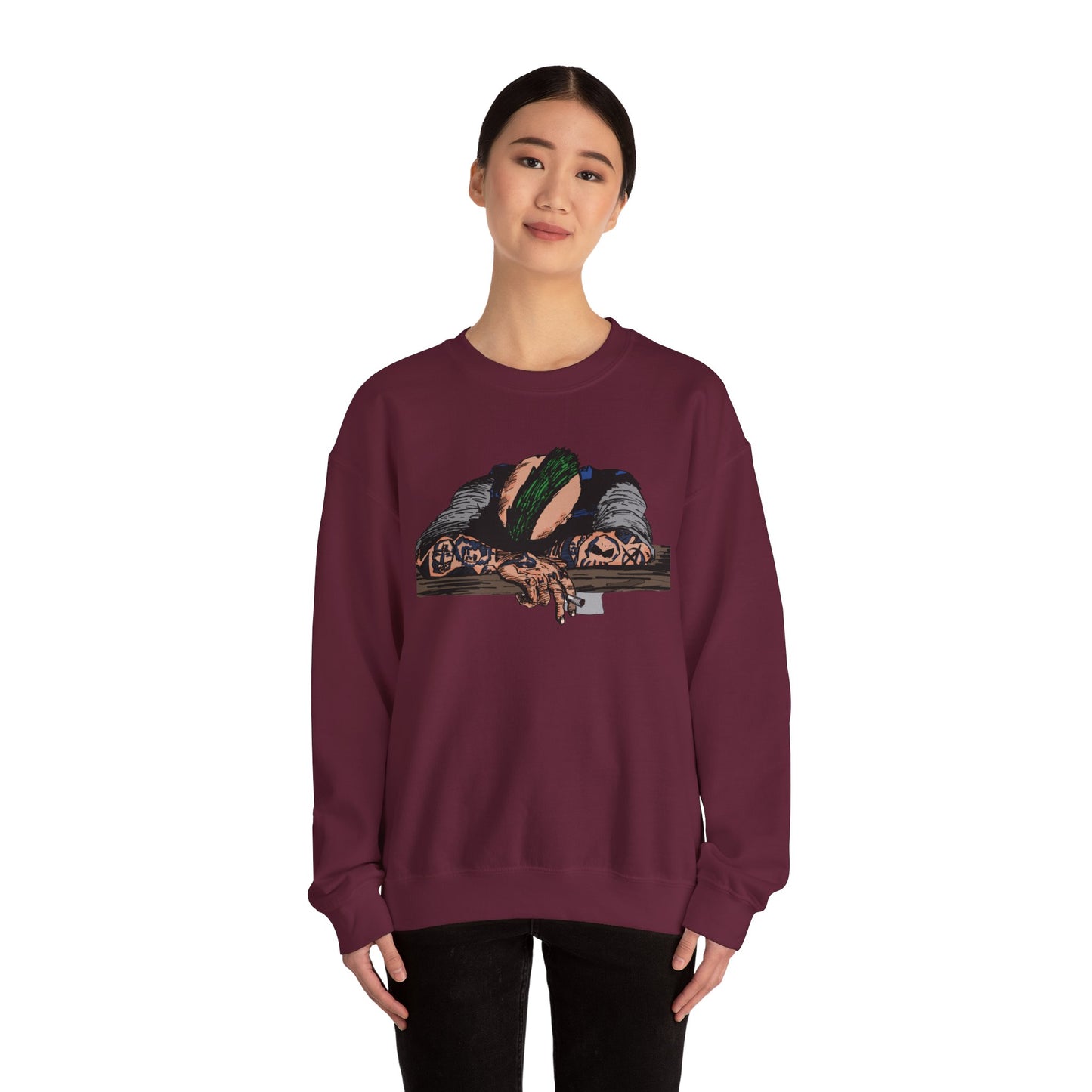 Punk and Done Artistic Unisex Crewneck Sweatshirt - Cozy Vibes