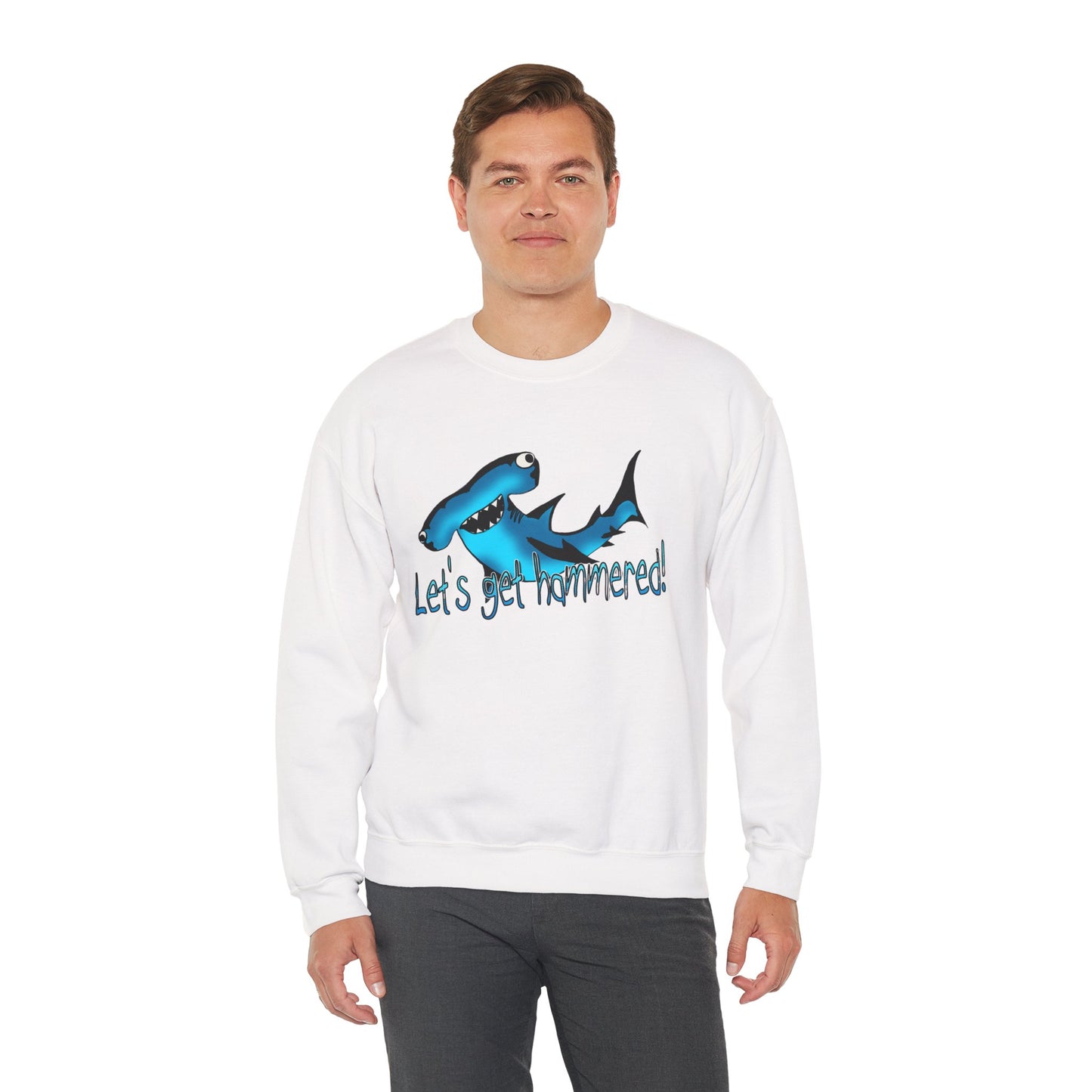 Harley Hammerhead Playful Shark Sweatshirt - 'Let's Get Hammered' Crewneck