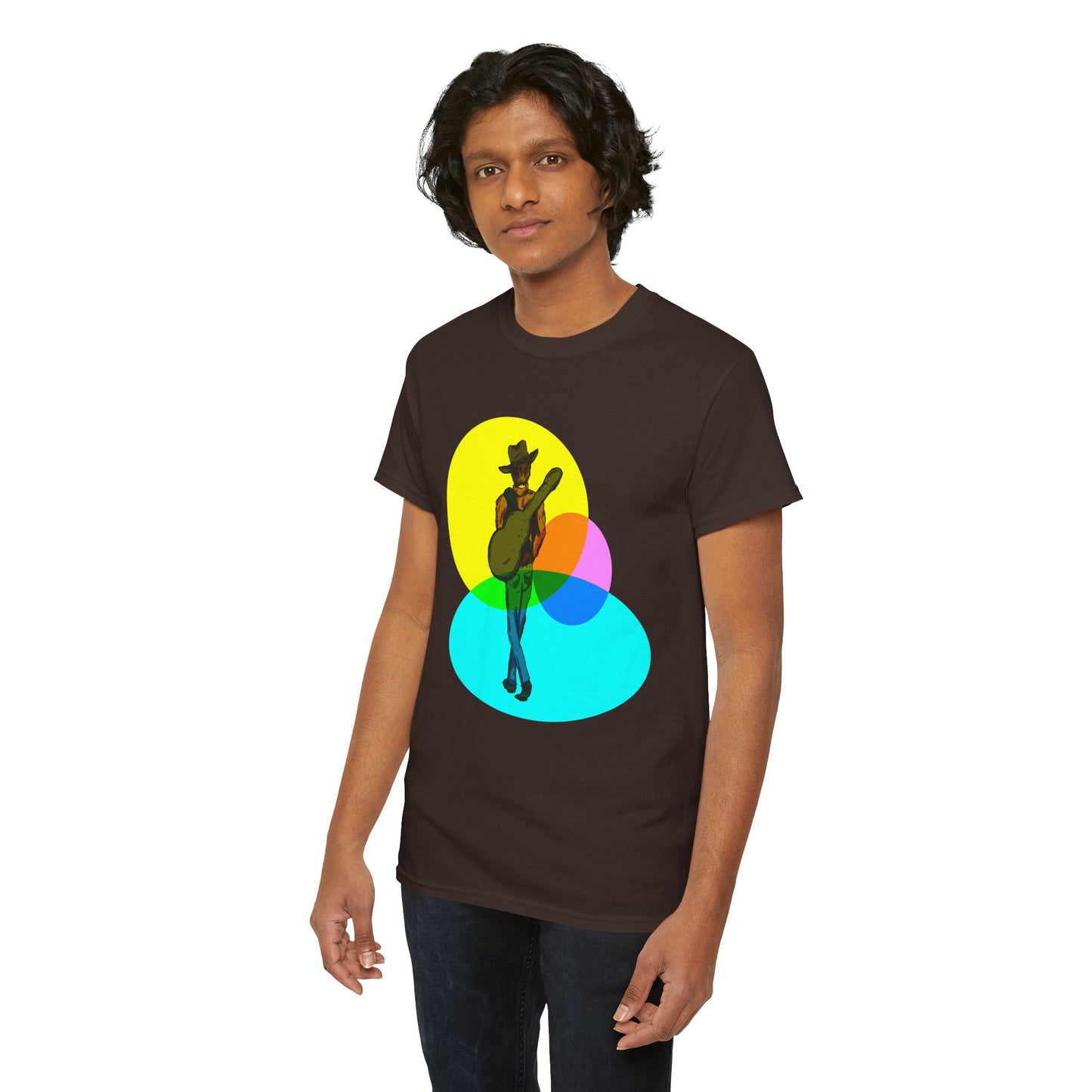 Cowboy Guitar Tee — Colorful Music T‑Shirt
