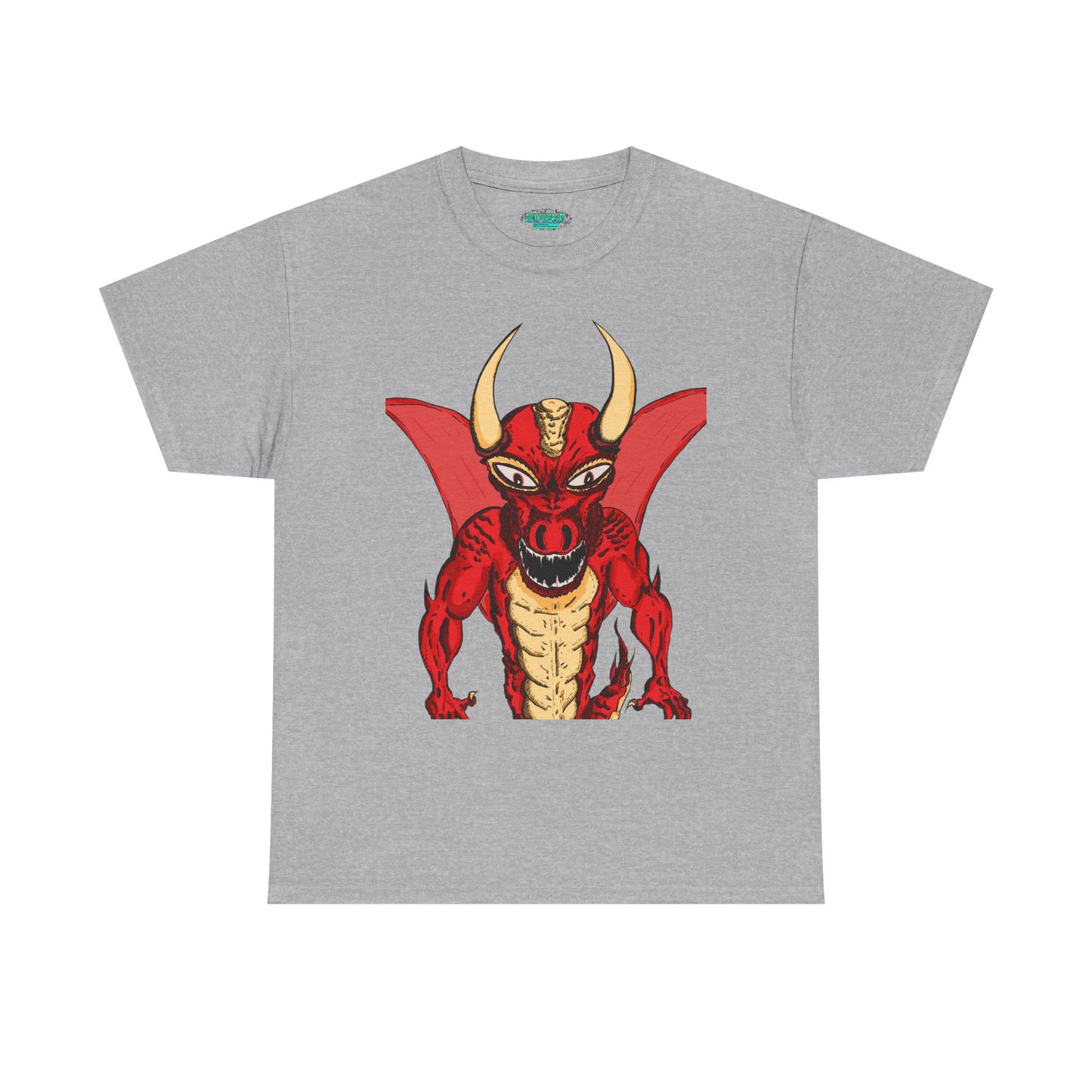 Bold Red Dragon Unisex Heavy Cotton Tee | Graphic Shirt for Anime Fans, Party Wear, Casual Outfit, Gift for Him/Her
