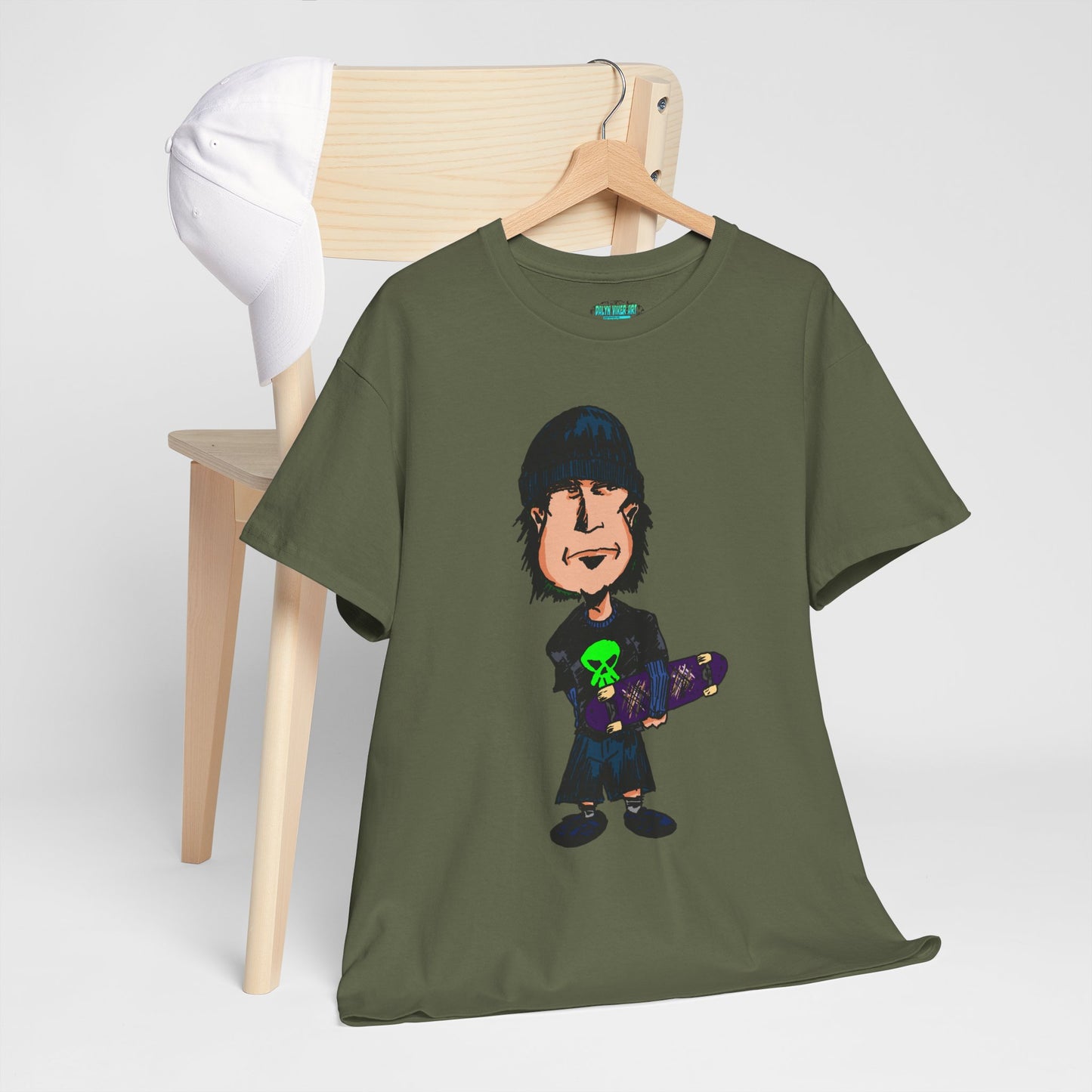 Rude Skater Dude - Skate Punk Cartoon Tee – Boy with Skateboard Graphic Shirt