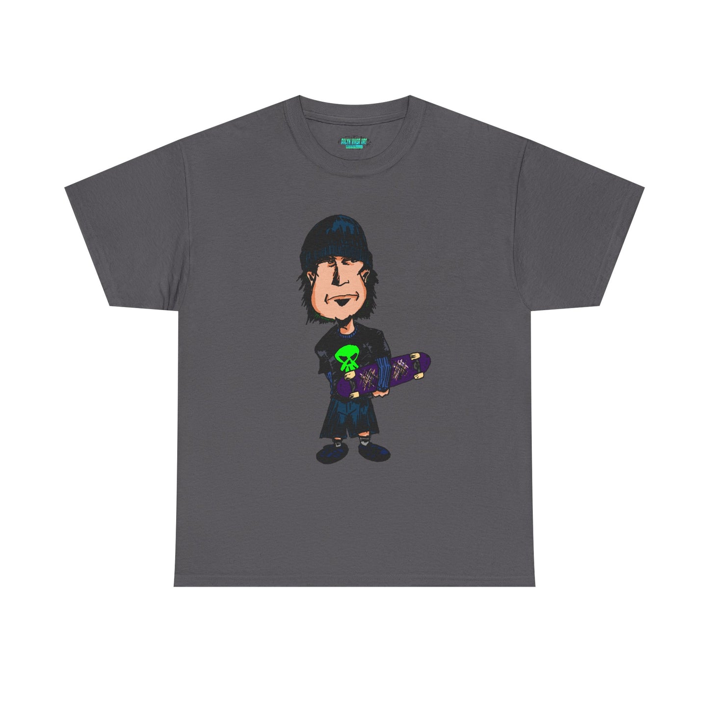 Rude Skater Dude - Skate Punk Cartoon Tee – Boy with Skateboard Graphic Shirt
