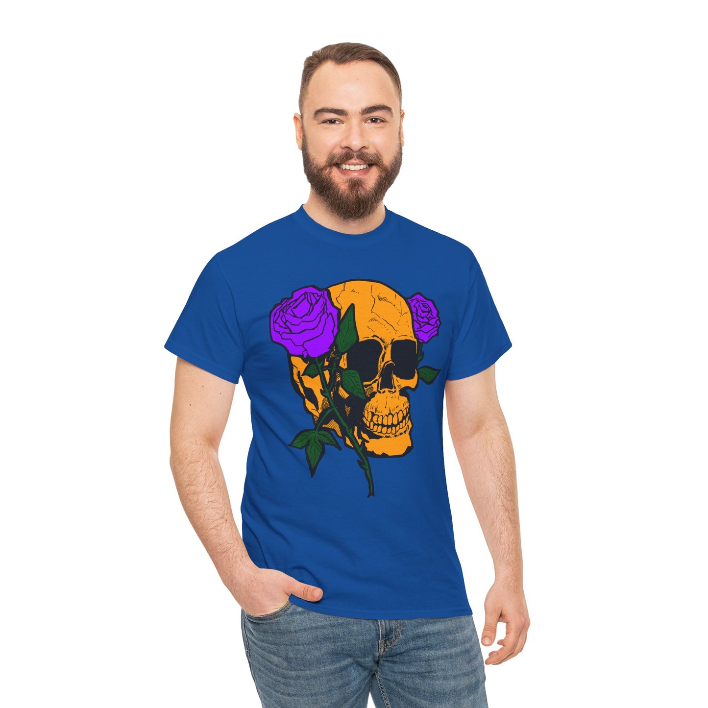 Skull and Roses Unisex Tee, Gothic Aesthetic Shirt, Vintage Graphic T-Shirt, Streetwear Essentials, Edgy Casual Wear