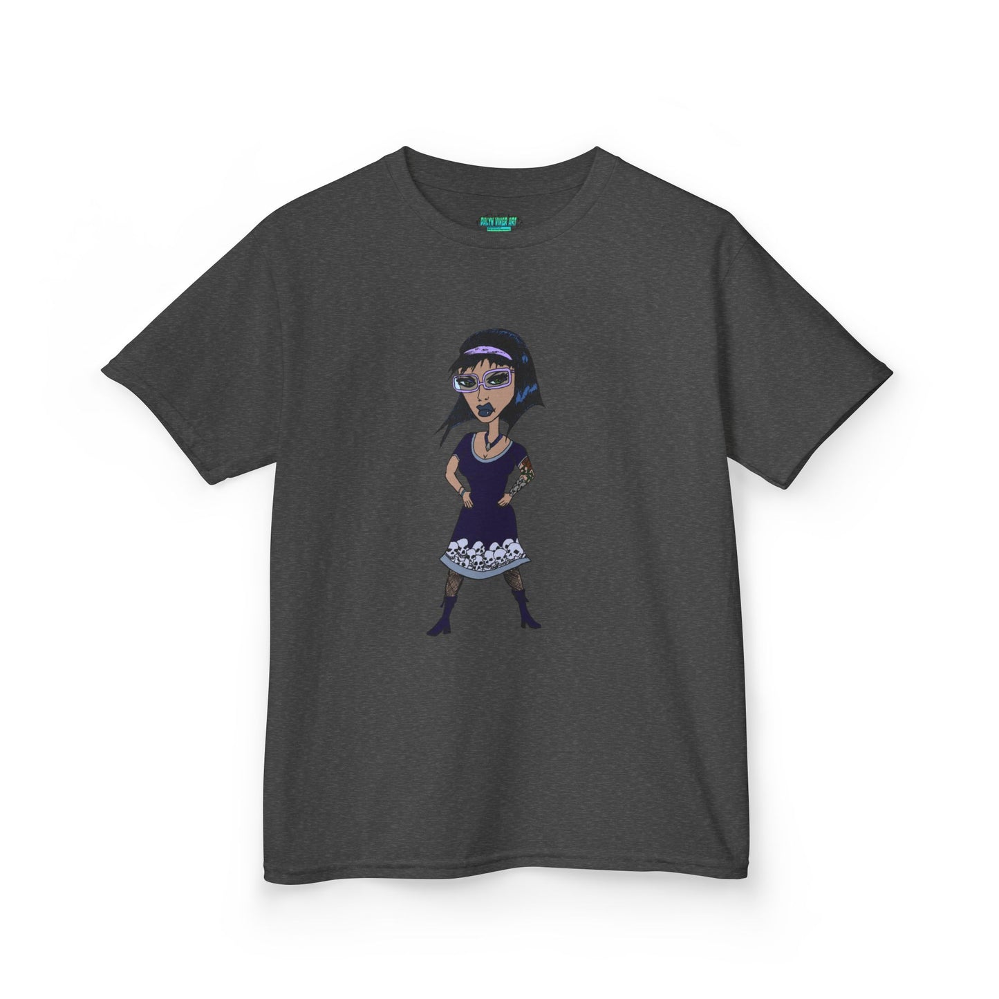 Kids Tee — Vintage Gothic Girl Cartoon Graphic Tee for Children