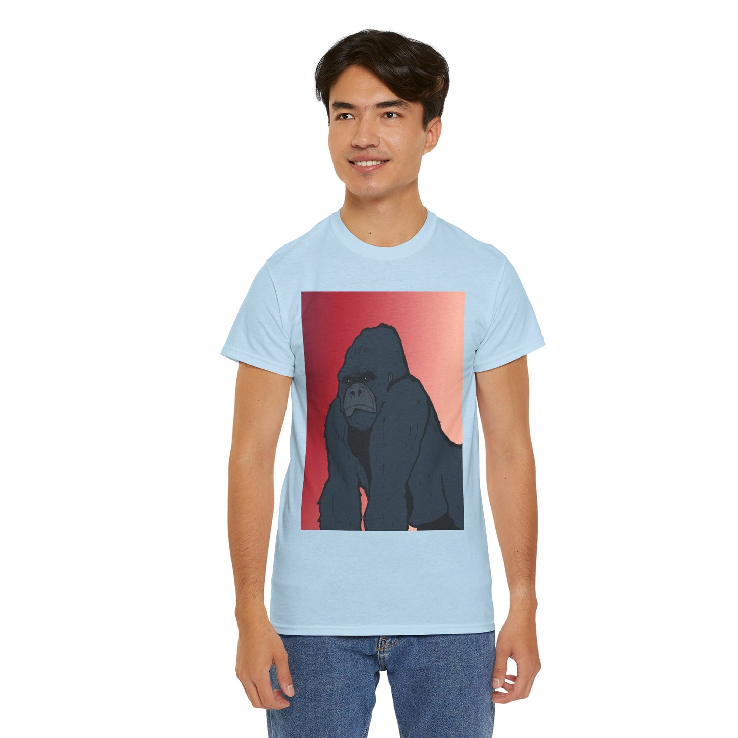 Gorilla Graphic Tee — Vintage Sunset Primate Illustration Shirt