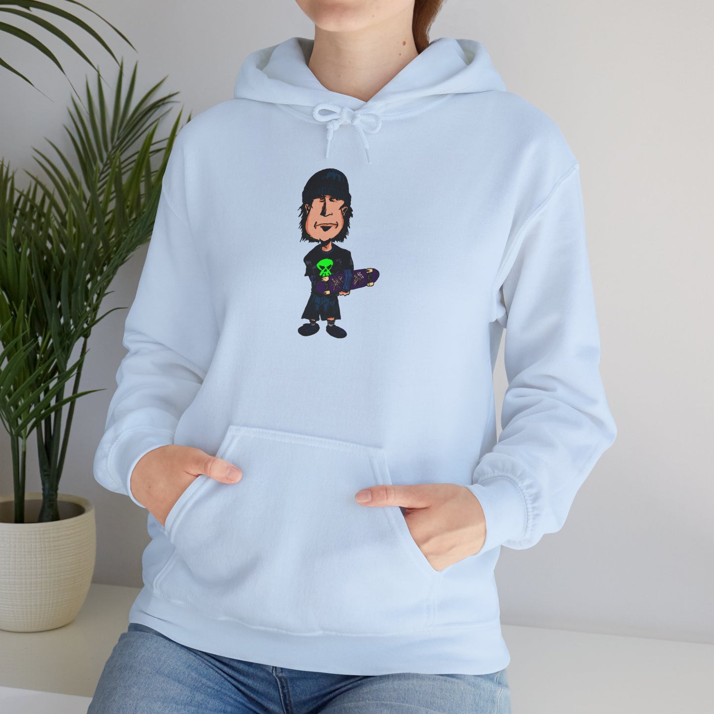 Rude Skater Dude Cartoon Hoodie – Skate Punk Sweatshirt