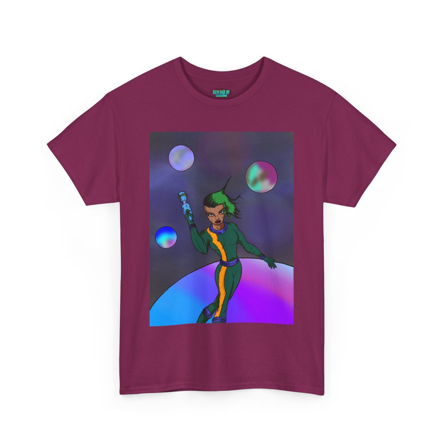 Cosmic Hero Vibe Tee - Unisex Heavy Cotton Tee, Space Art Shirt, Retro Sci-Fi T-Shirt, Gift for Space Lovers, Unique Graphic Tee