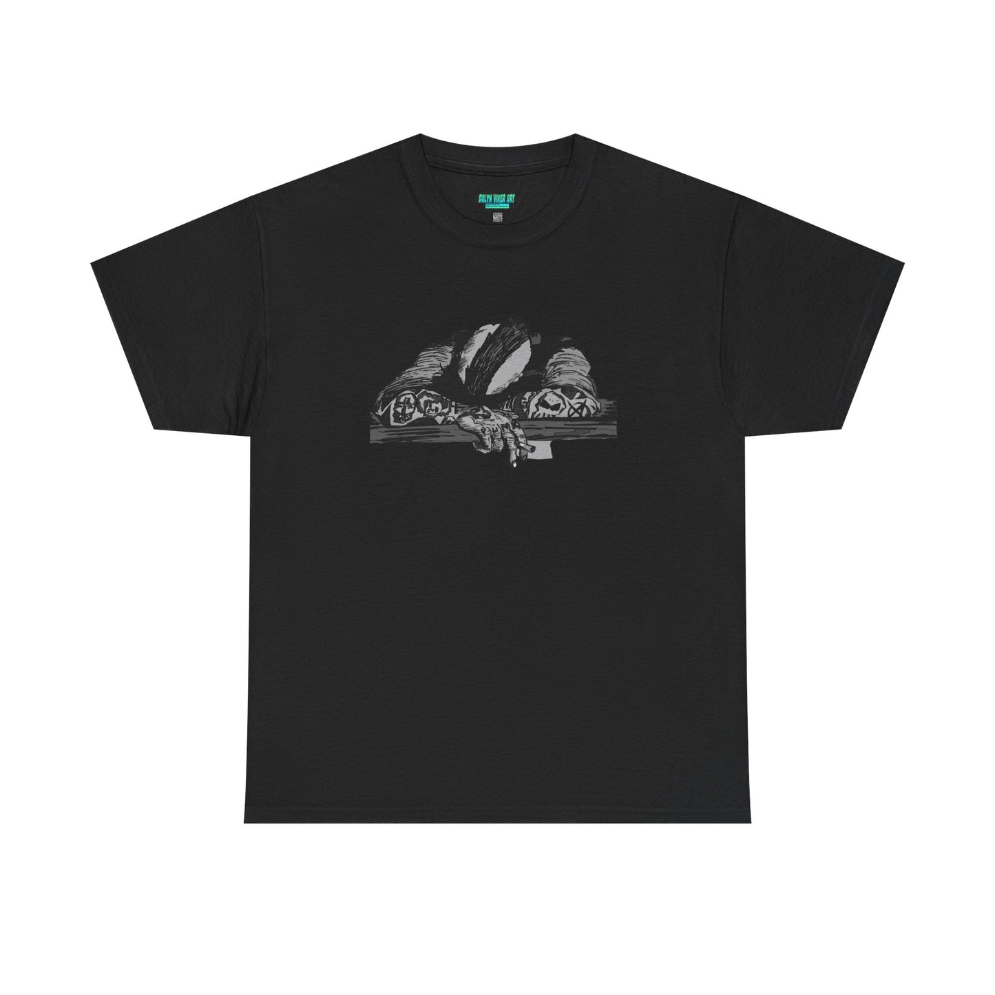Punk and Done(grayscale) - Graphic Unisex Heavy Cotton Tee - Independent Illustration for Everyday Wear