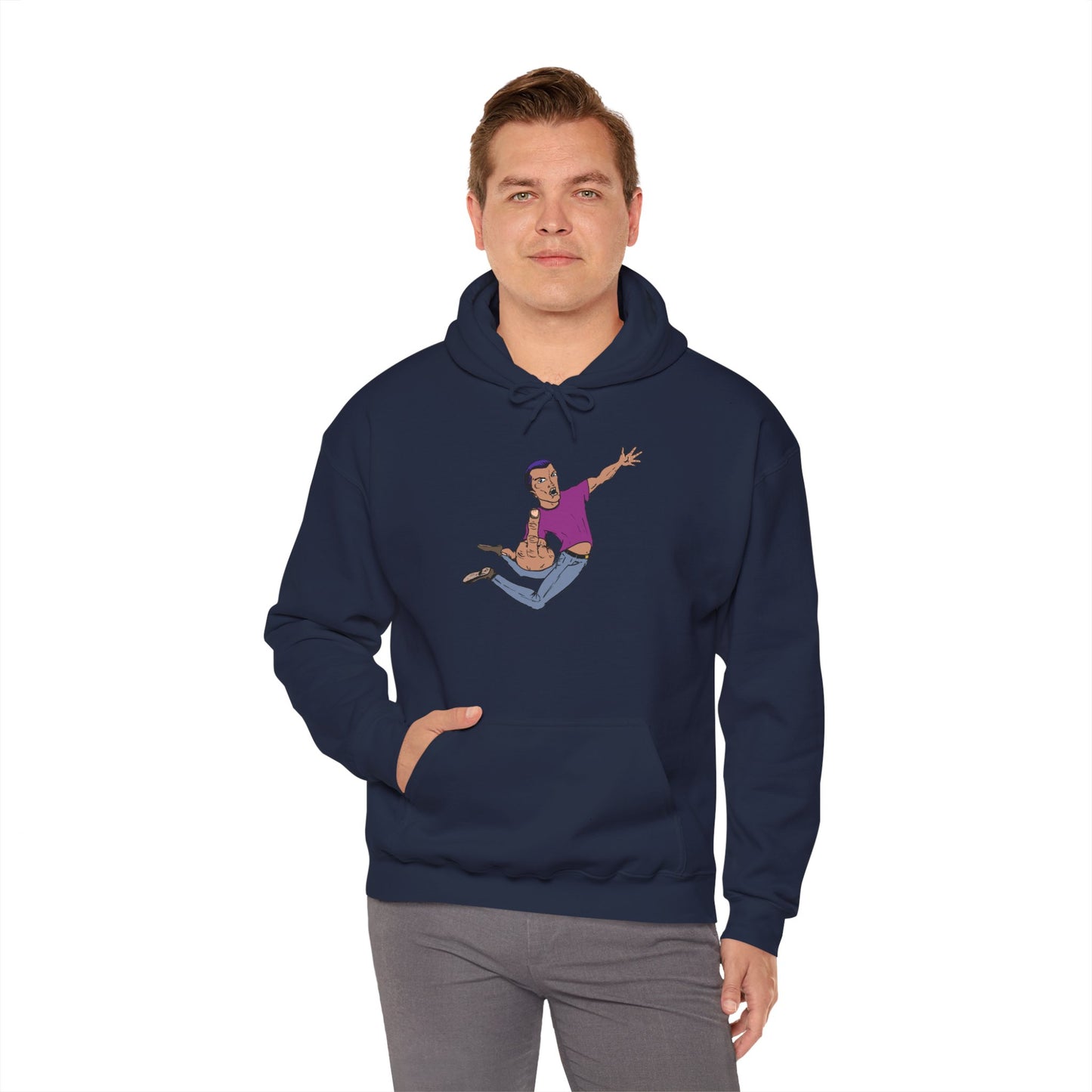 Funny Flying Eff Unisex Hooded Sweatshirt with Cartoon Design, Casual Hoodie, Gift for Friends, Birthday Gift, Loungewear