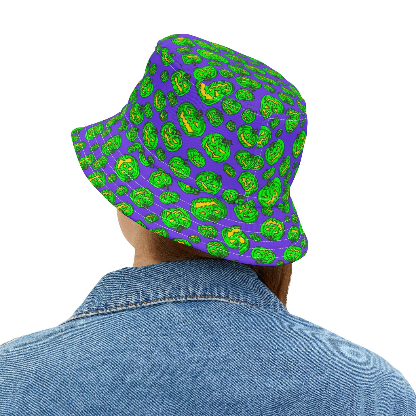 Vibrant Halloween Bucket Hat, Fun Fall Accessory, Trendy Pumpkin Hat, Festival Gear, Unique Costume Hat