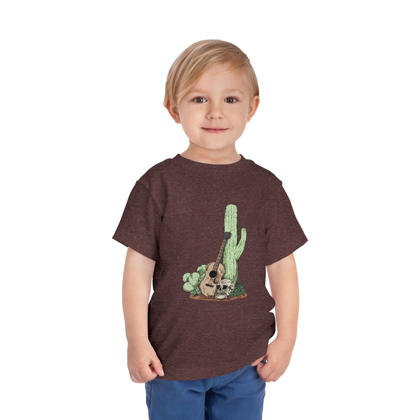 Toddler Tee — Desert Cactus with Guitar Graphic