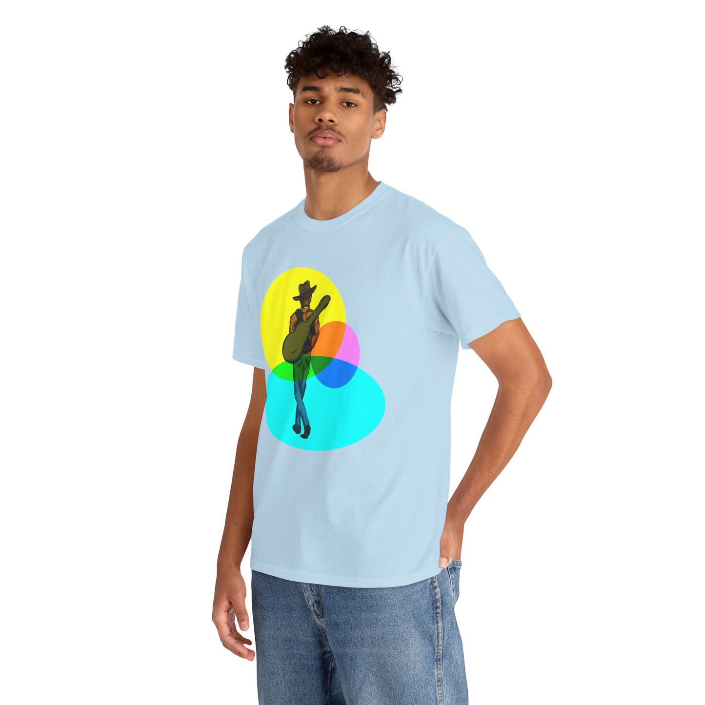 Cowboy Guitar Tee — Colorful Music T‑Shirt