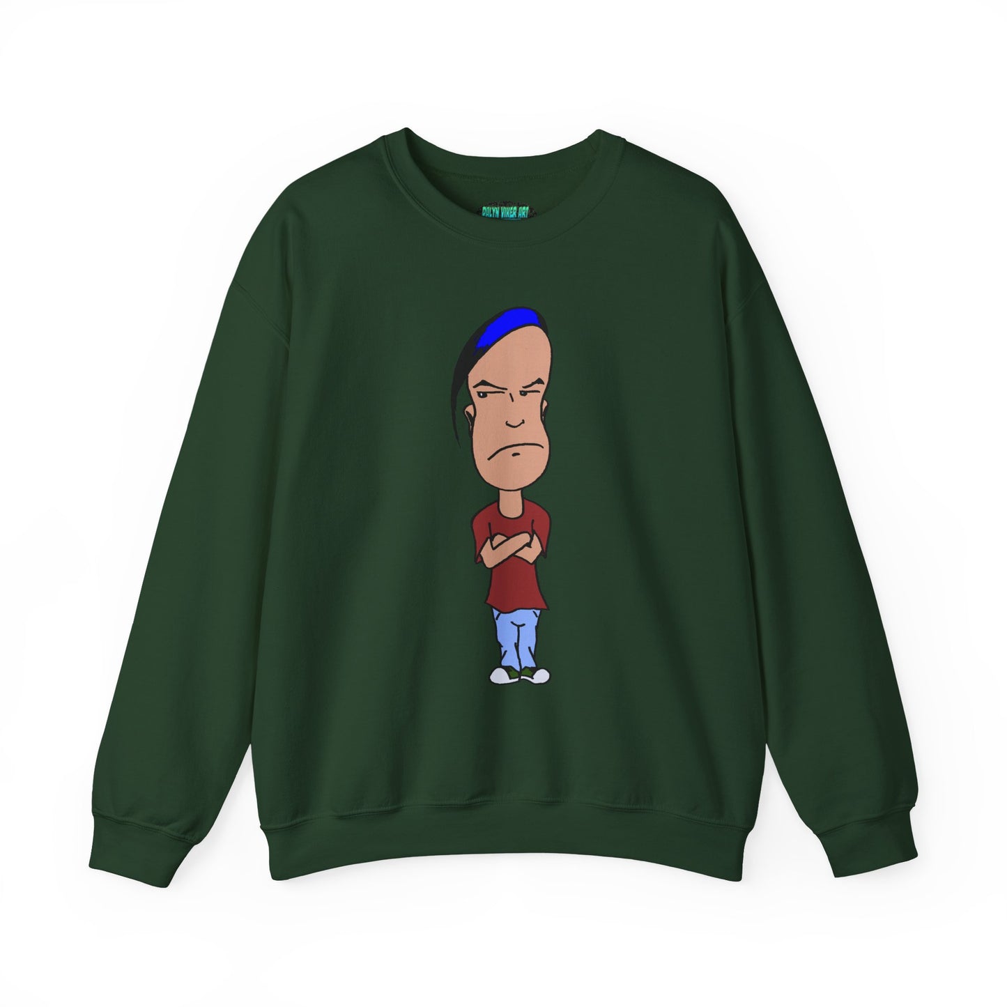 Smug Cartoon Graphic Crewneck Sweatshirt for Casual Style