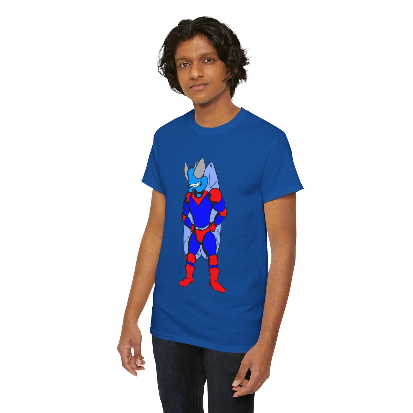 Astro-Fly Hero Graphic Tee - Blue & Red Superhero T-Shirt