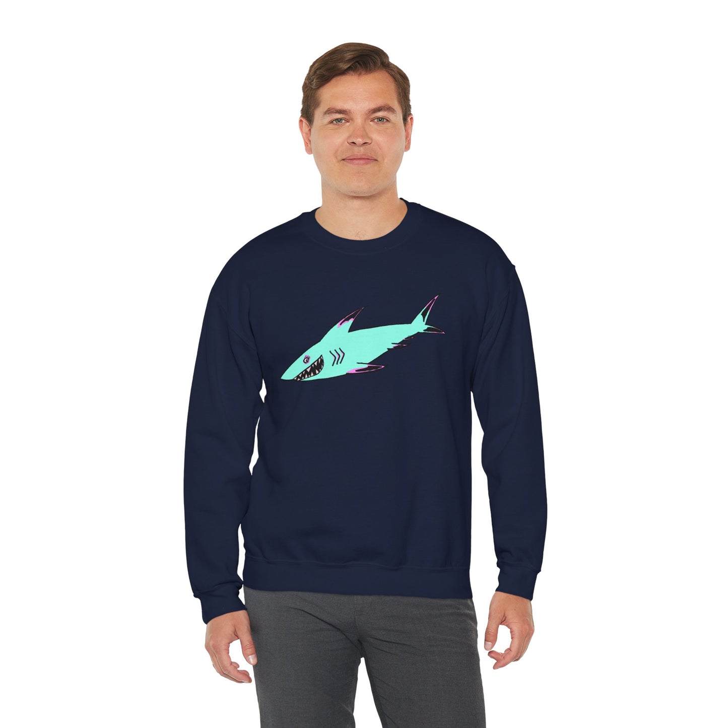 Charming Shark Graphic Sweatshirt - Unisex Heavy Blend™ Crewneck