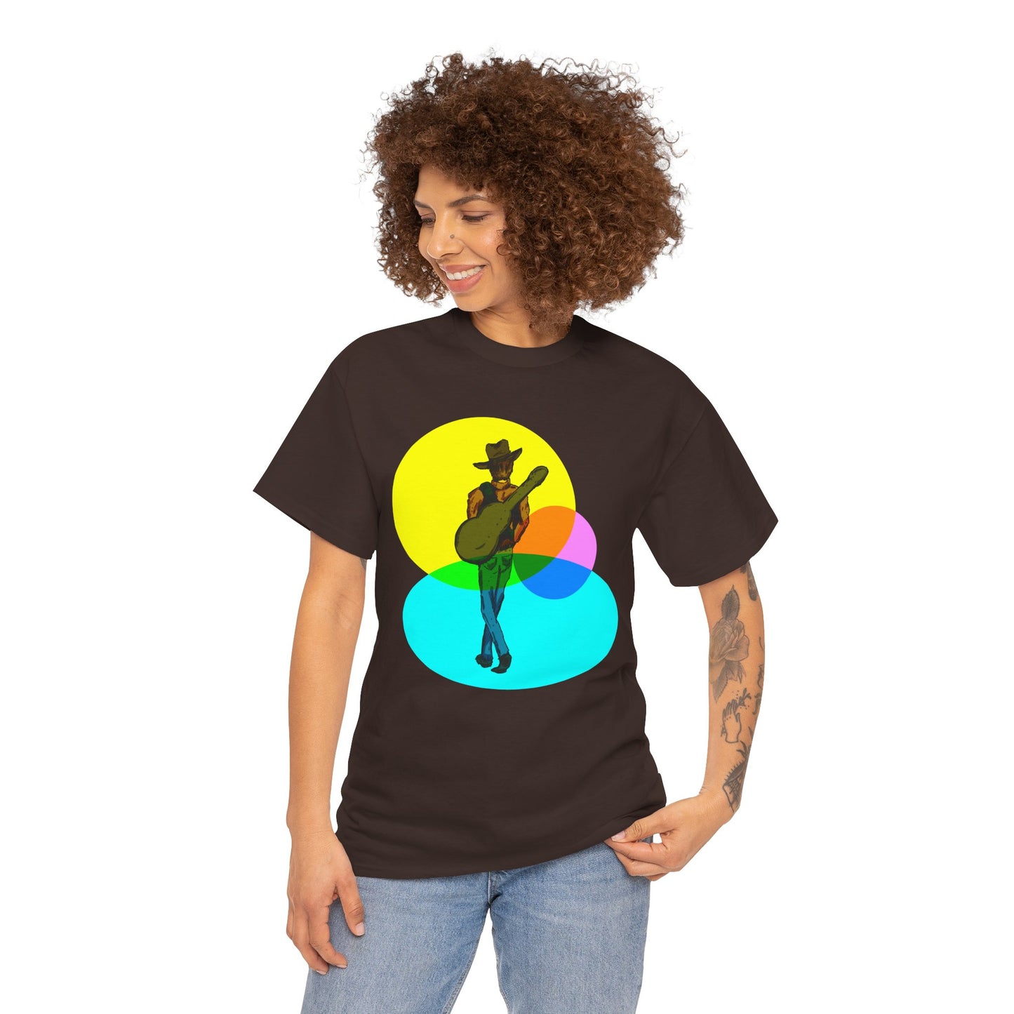 Cowboy Guitar Tee — Colorful Music T‑Shirt