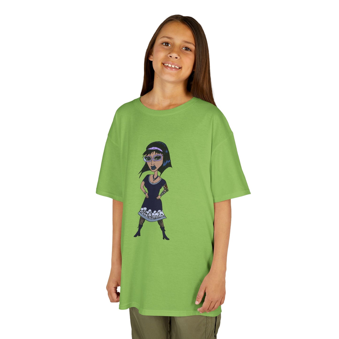 Kids Tee — Vintage Gothic Girl Cartoon Graphic Tee for Children