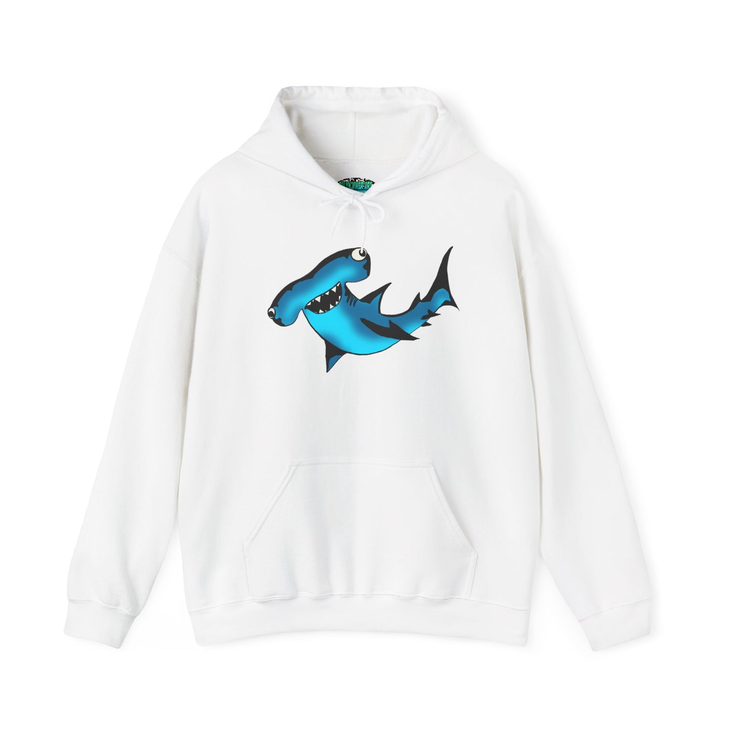 Harley Hammerhead Shark Design Unisex Hooded Sweatshirt, Funny Gift for Ocean Lovers, Casual Wear, Beach Days, Unique Apparel, Birthday Present