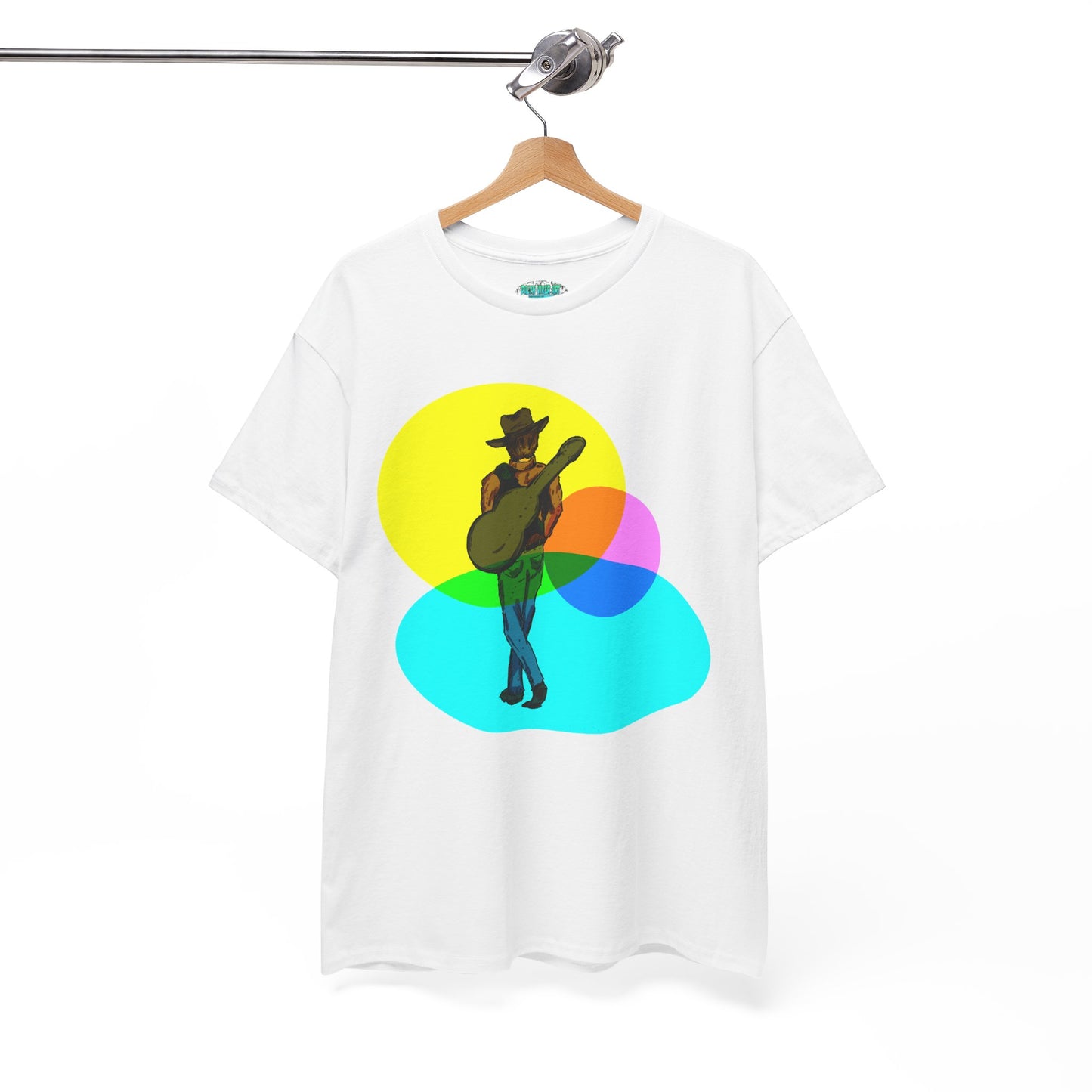 Cowboy Guitar Tee — Colorful Music T‑Shirt