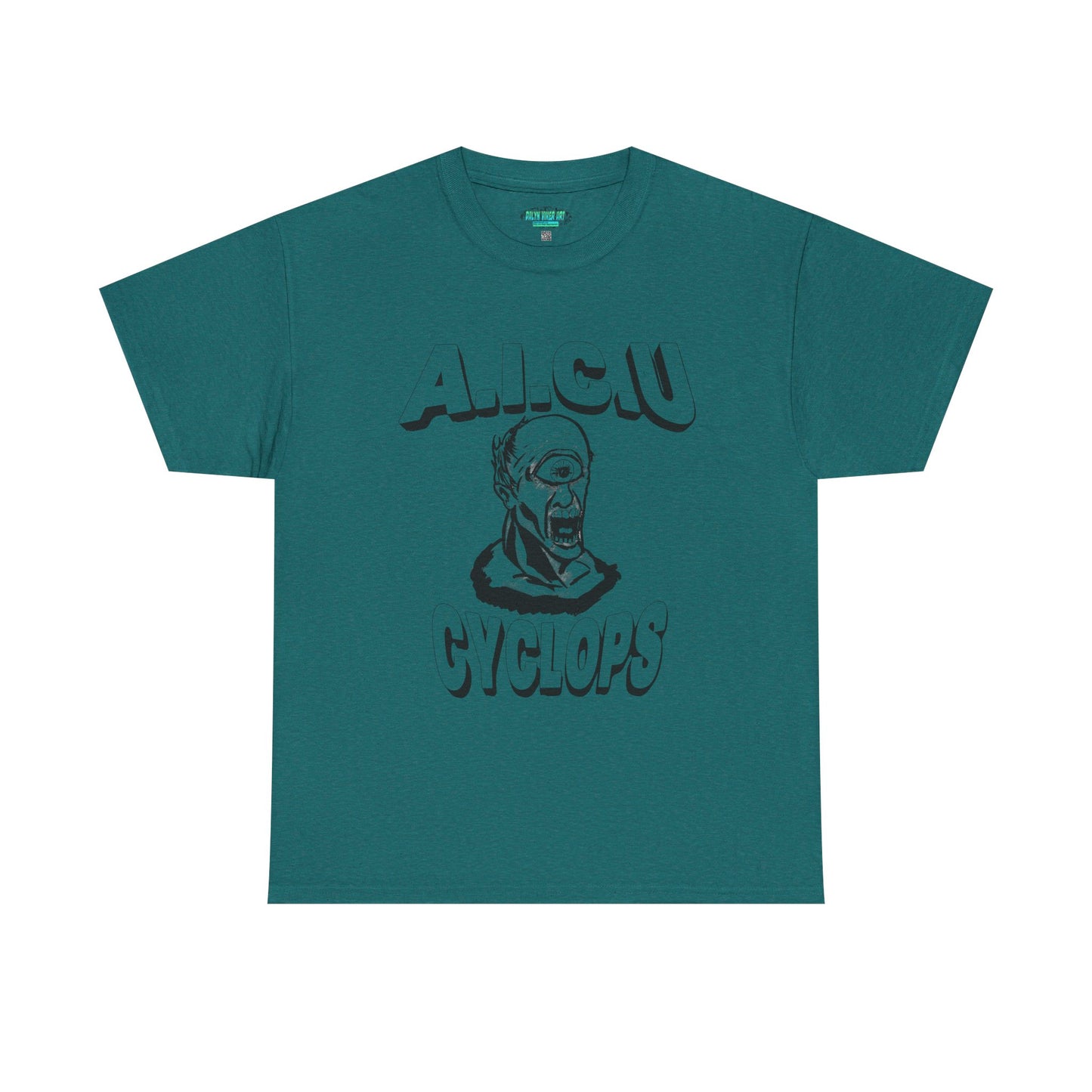 Graphic Unisex Tee - Fake AICU University Cyclops Mascot Mythology Shirt