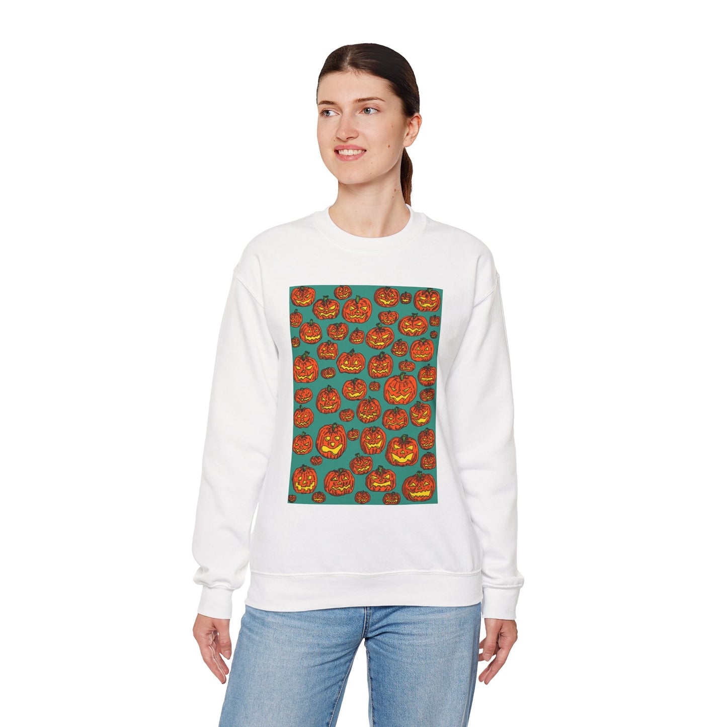 Halloween Pumpkin Crewneck Sweatshirt