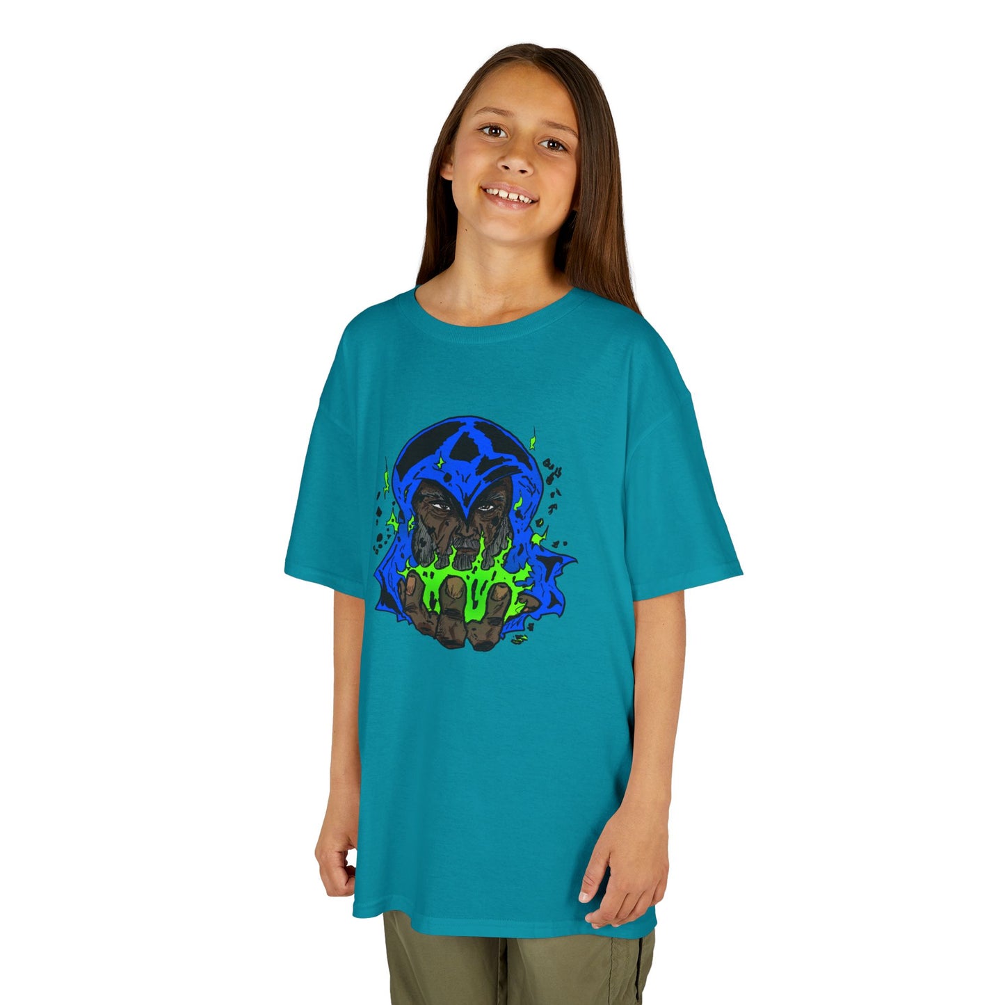 Kids Tee - Cosmic Wizard Magical Fire Sorcery Astro Mysticism Dalyn Viker Art