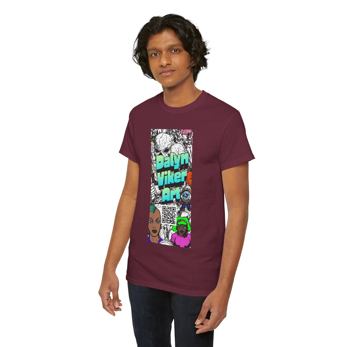 Graphic Art T-Shirt — "Dalyn Viker Art" Vertical Collage Tee