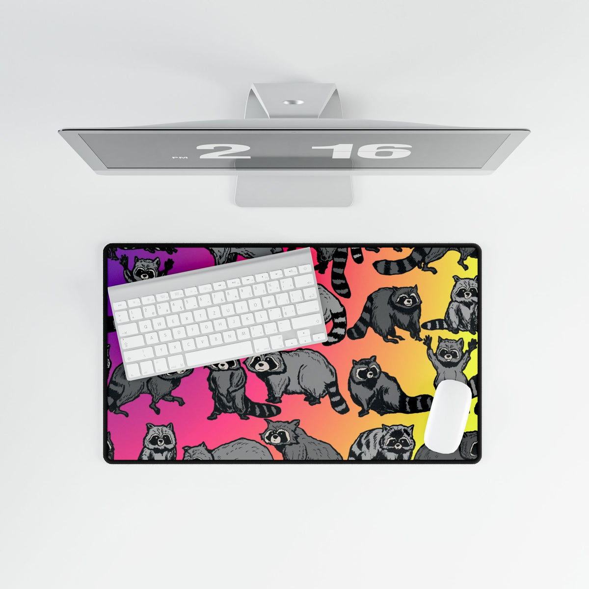 Raccoon Pattern Card Playing Mat and Desk Mat