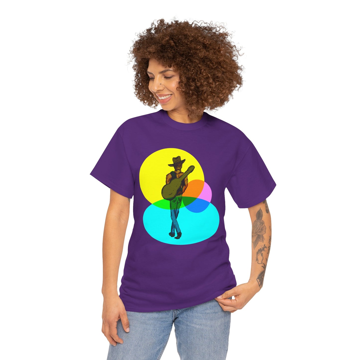 Cowboy Guitar Tee — Colorful Music T‑Shirt