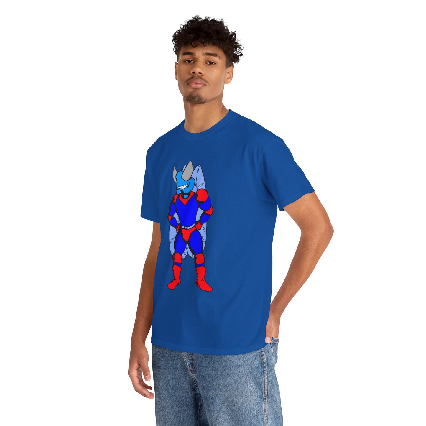 Astro-Fly Hero Graphic Tee - Blue & Red Superhero T-Shirt