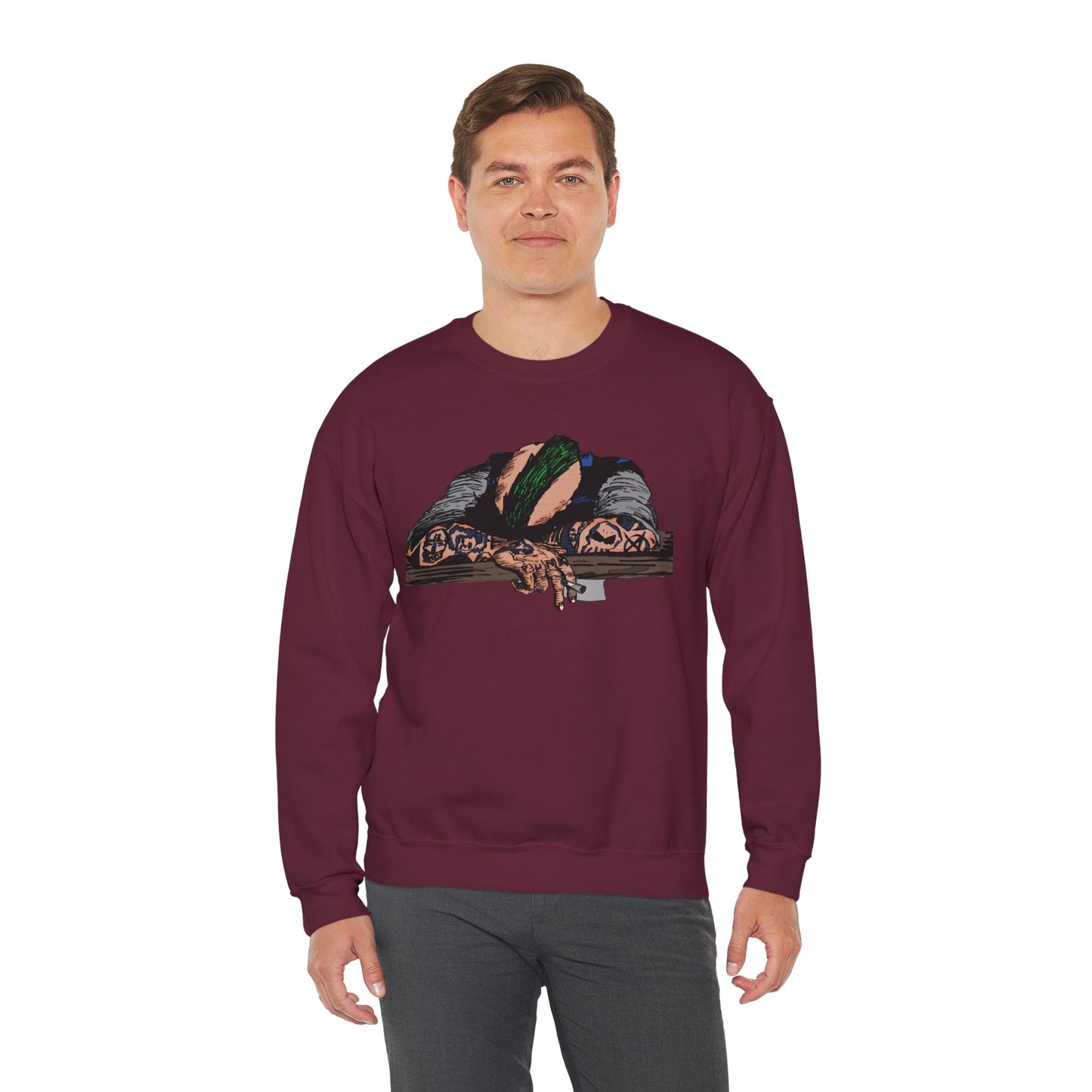 Punk and Done Artistic Unisex Crewneck Sweatshirt - Cozy Vibes