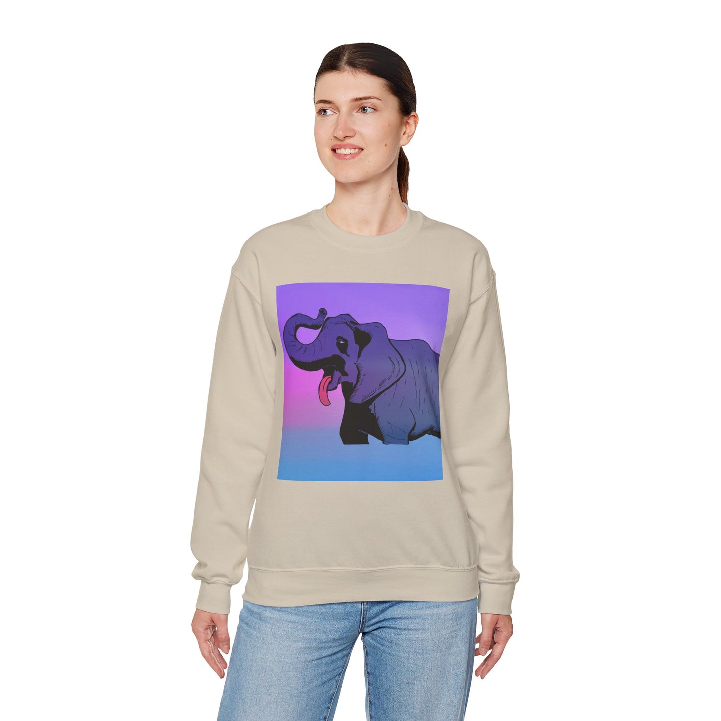 Elephant Art Unisex Crewneck Sweatshirt – Vibrant and Cozy Statement Piece