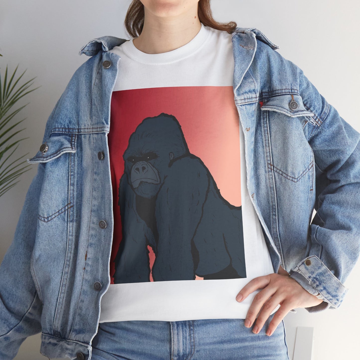 Gorilla Graphic Tee — Vintage Sunset Primate Illustration Shirt
