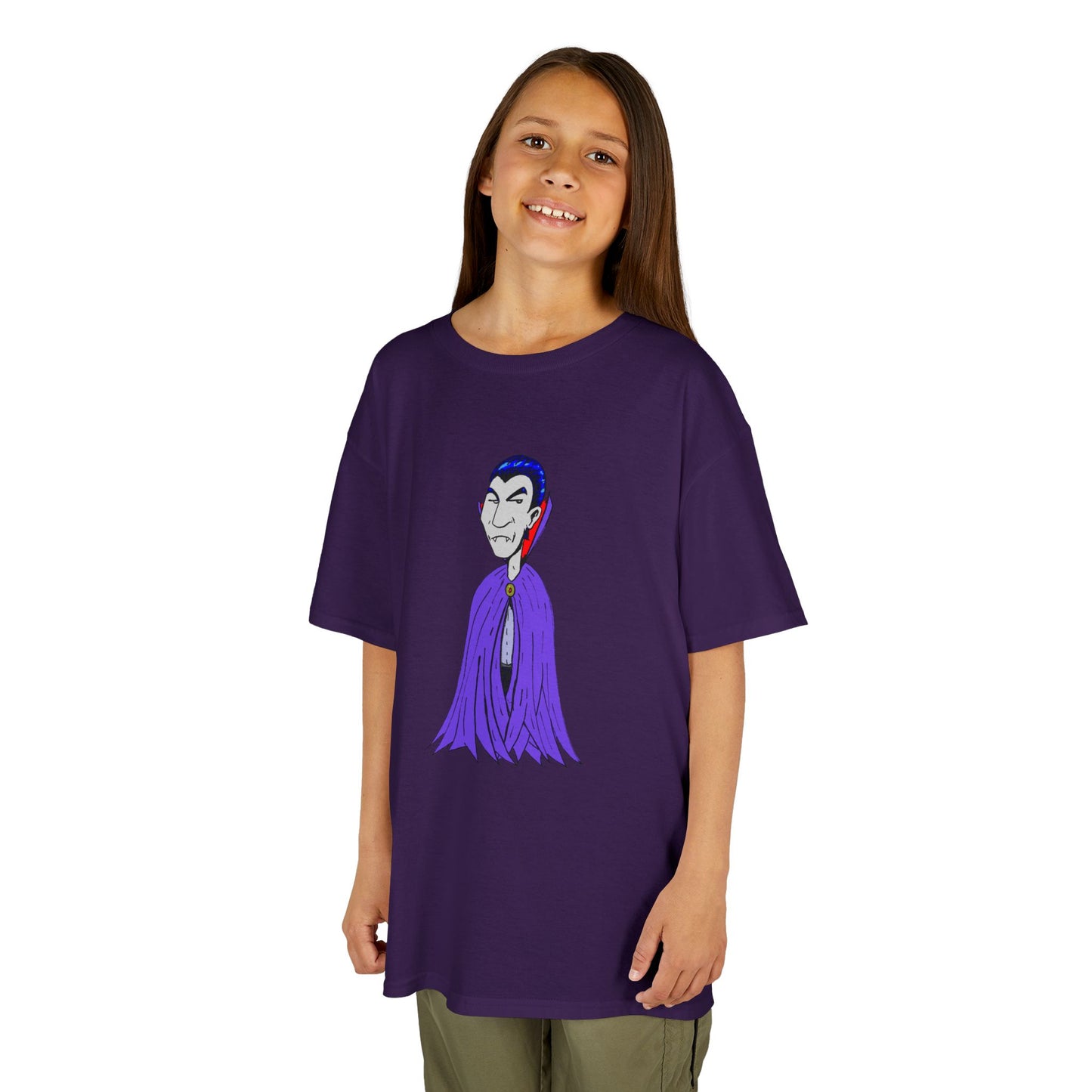 Kids Vampire T-Shirt — Cute Purple Dracula Tee for Halloween