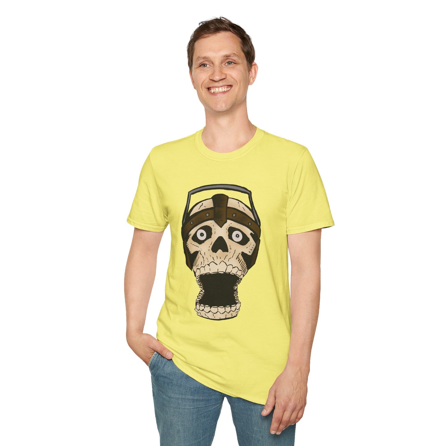 Electric Screaming Skull Unisex Softstyle T-Shirt