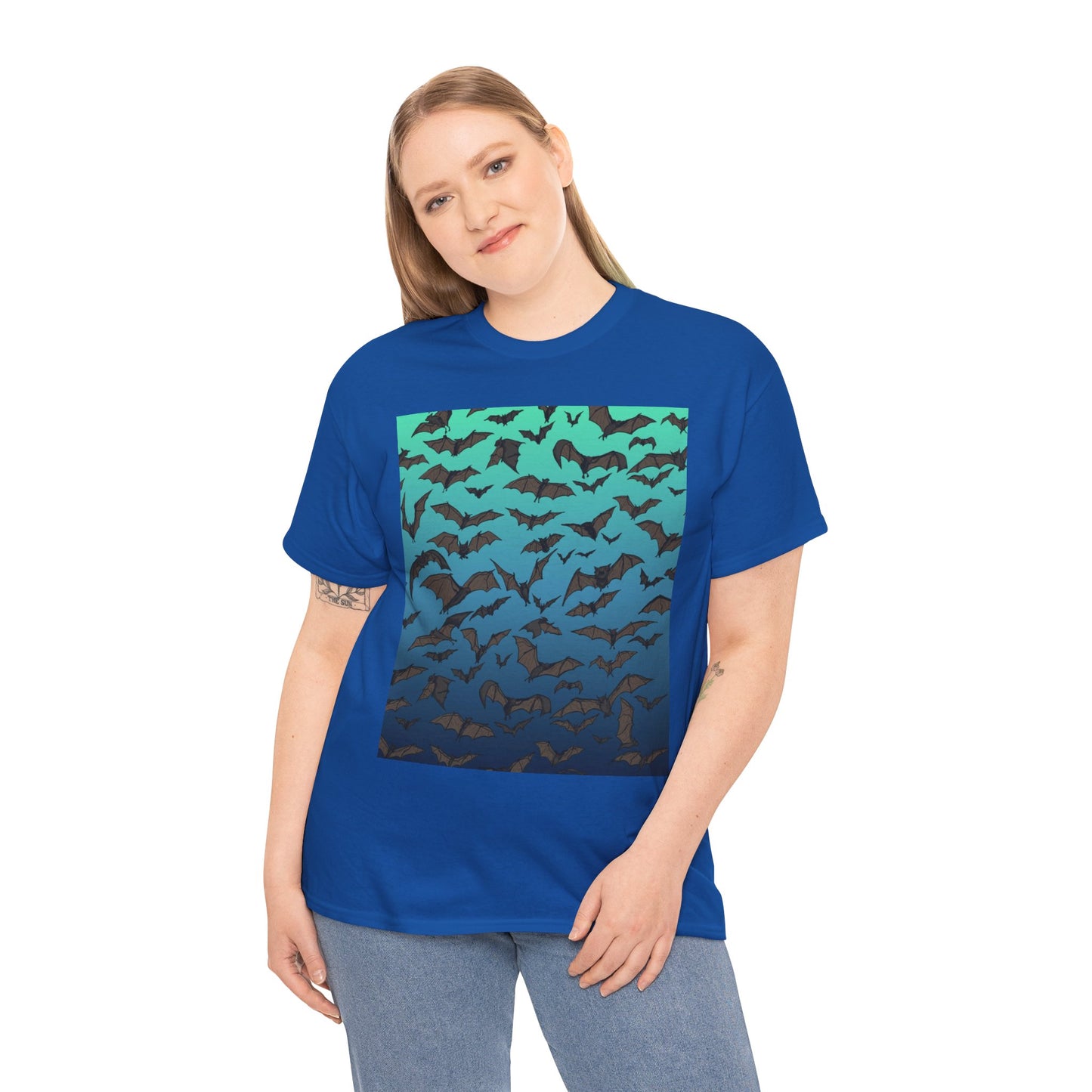 Bat Swarm Graphic Tee — Gradient Night Flight T-Shirt