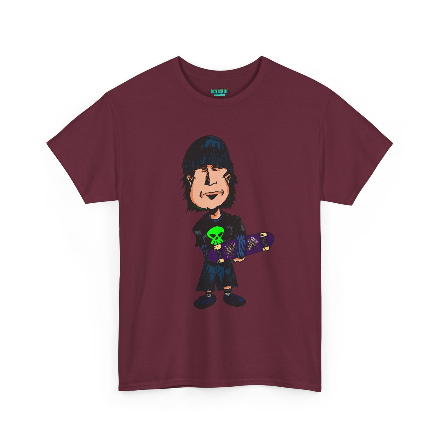 Rude Skater Dude - Skate Punk Cartoon Tee – Boy with Skateboard Graphic Shirt