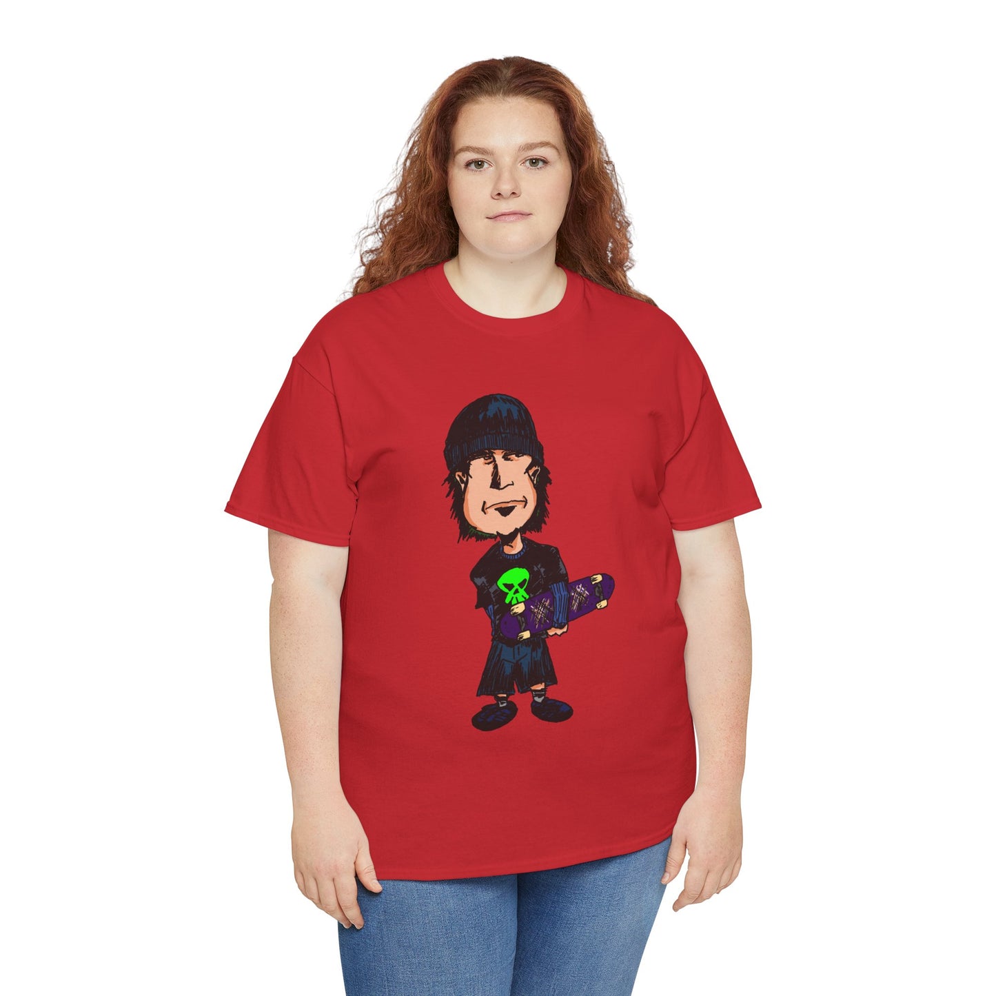 Rude Skater Dude - Skate Punk Cartoon Tee – Boy with Skateboard Graphic Shirt
