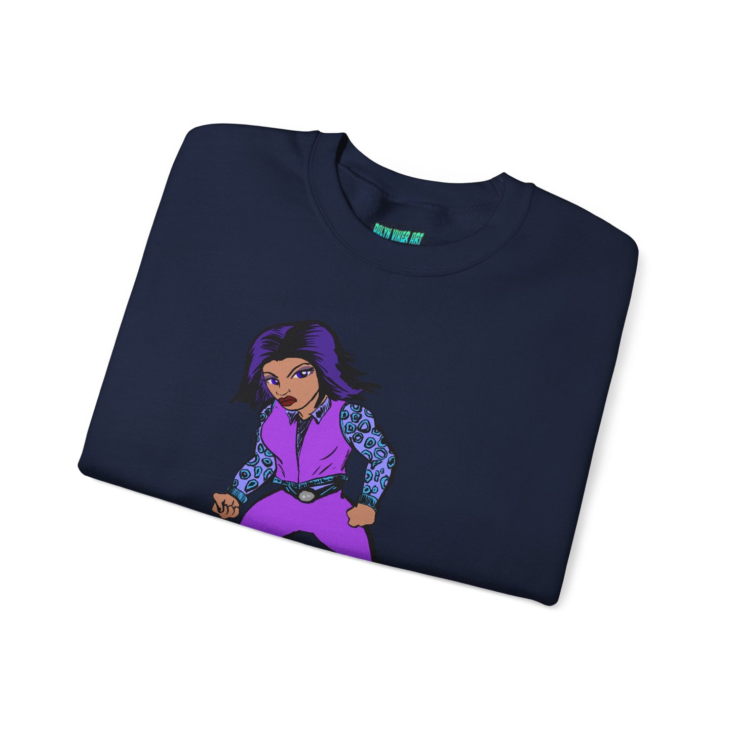 Vintage Retro Hero Crewneck Sweatshirt with Bold Graphic Design