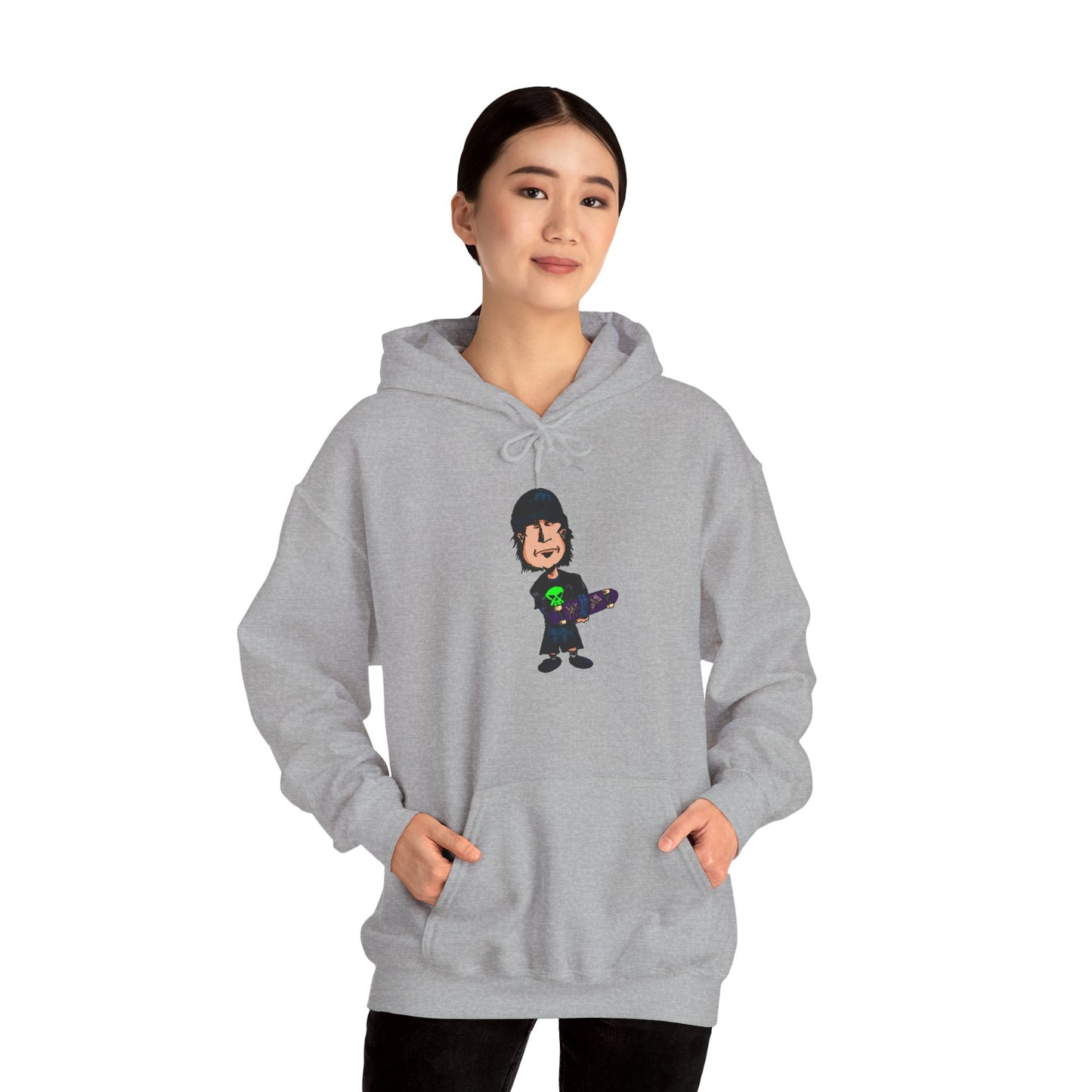 Rude Skater Dude Cartoon Hoodie – Skate Punk Sweatshirt