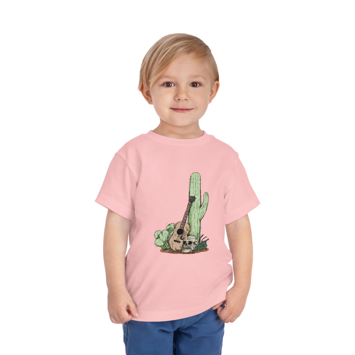 Toddler Tee — Desert Cactus with Guitar Graphic