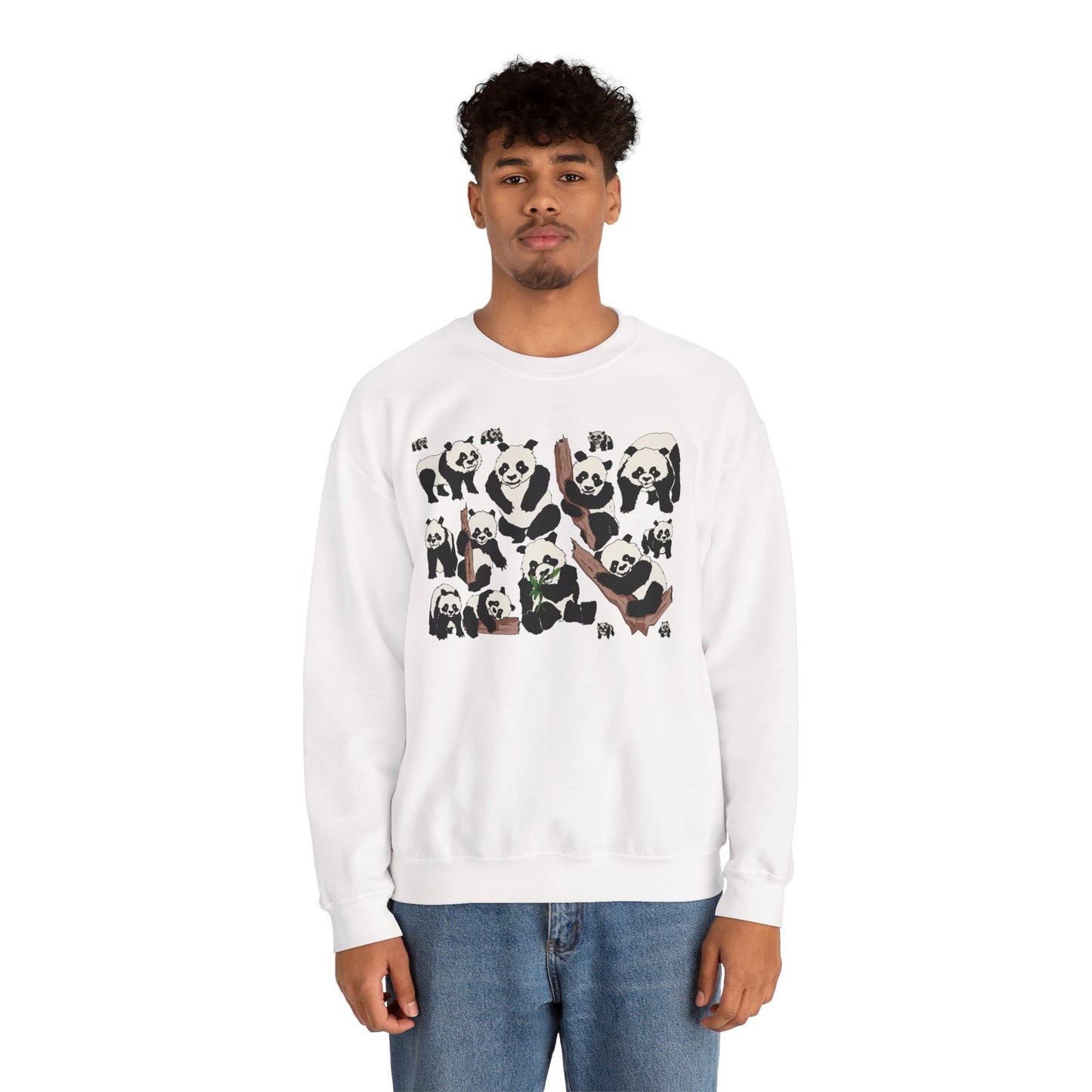 Cozy Panda Crewneck Sweatshirt - Soft Unisex Heavy Blend